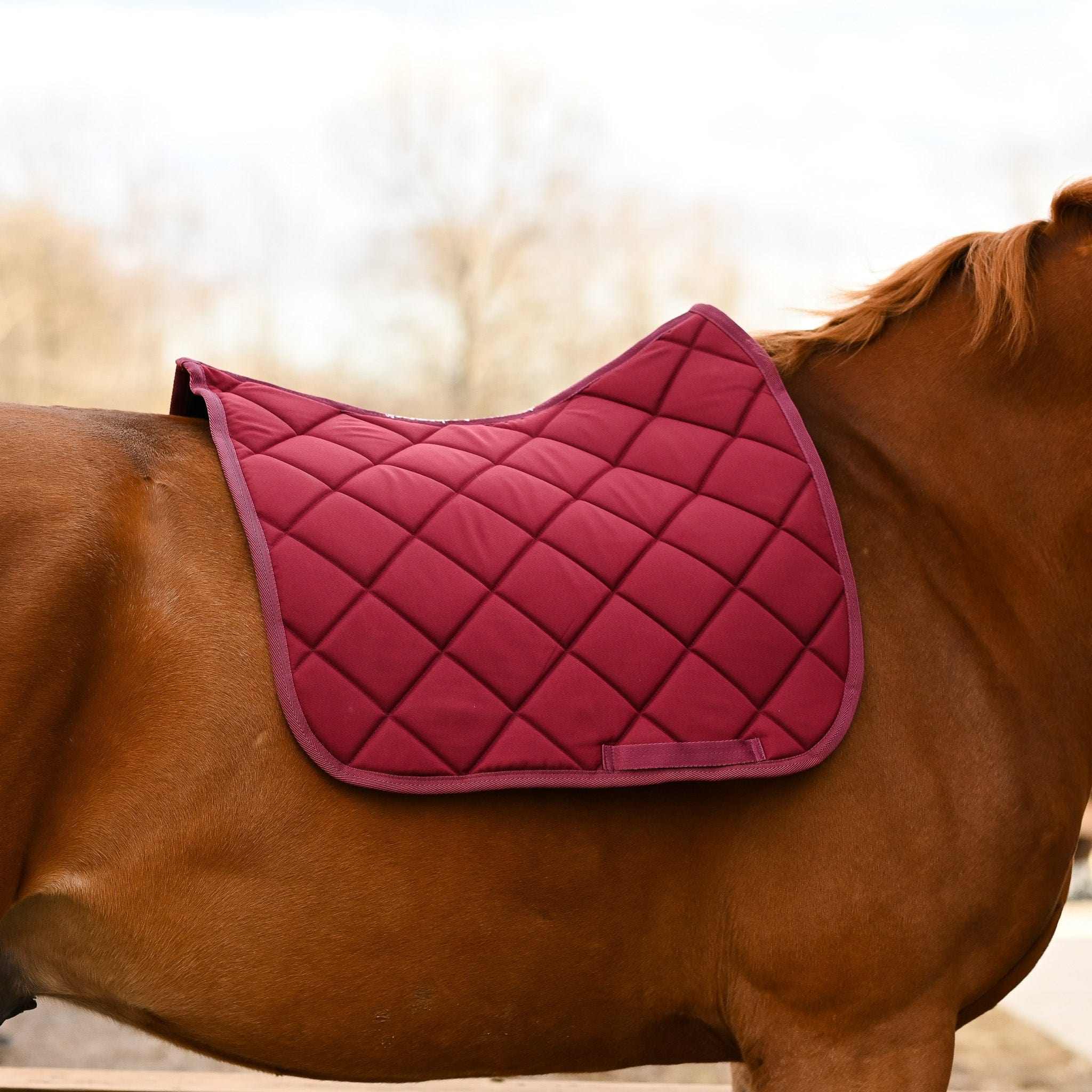 Dreamers & Schemers Burgundy Saddle Pad – patterned saddle pad, equestrian gift, horseback riding gear from Dreamers & Schemers Saddle Pads
