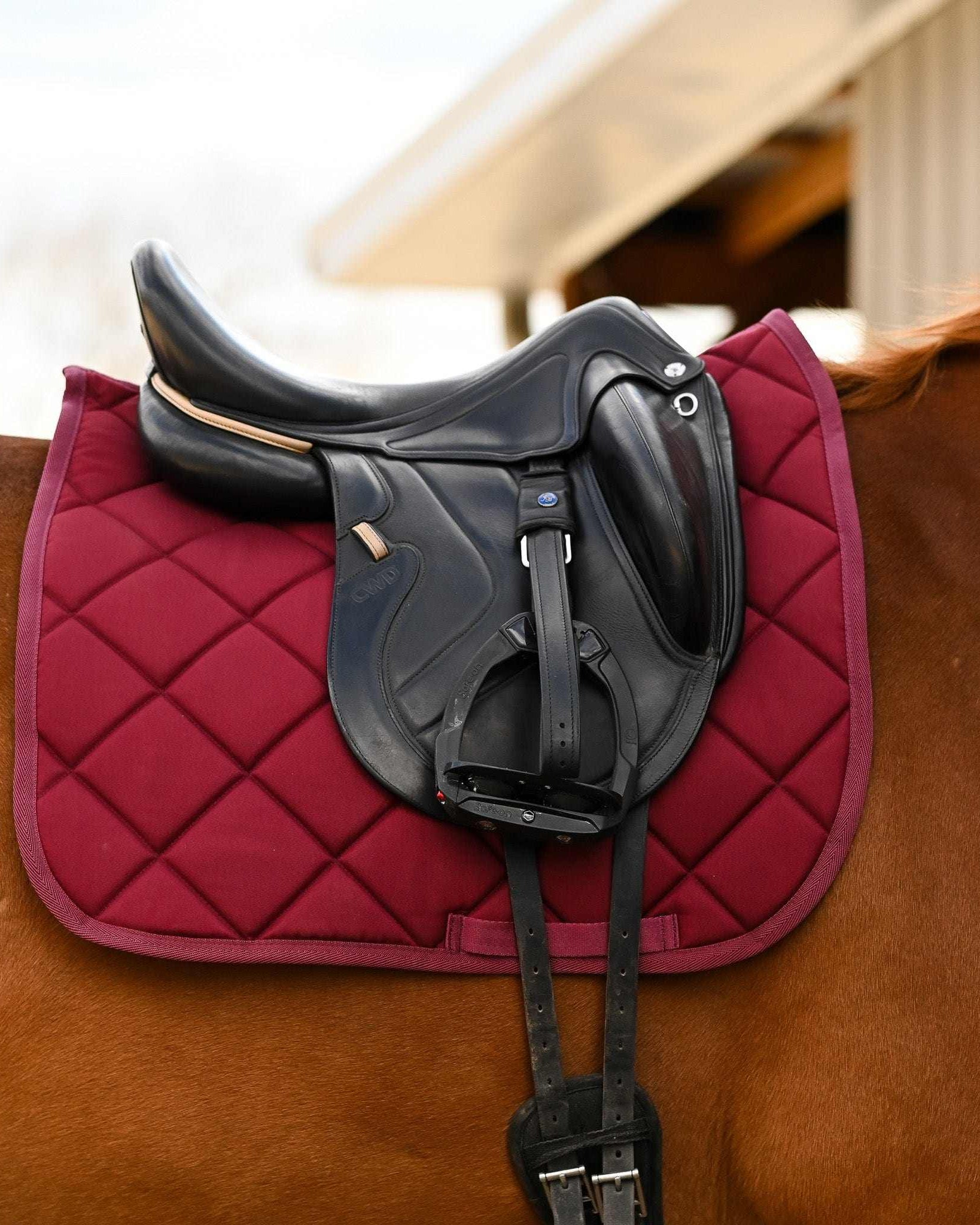 Dreamers & Schemers Burgundy Saddle Pad – patterned saddle pad, equestrian gift, horseback riding gear from Dreamers & Schemers Saddle Pads