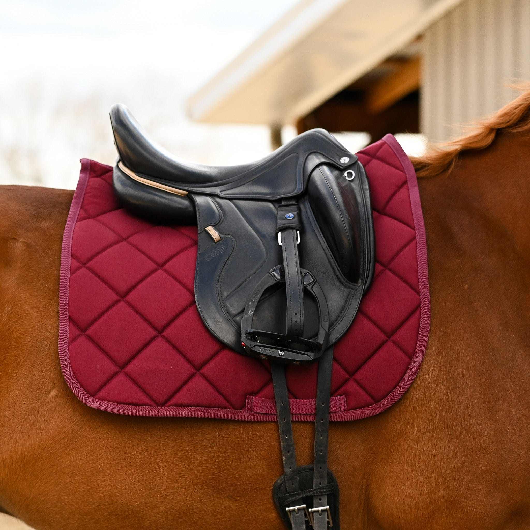 Dreamers & Schemers Burgundy Saddle Pad – patterned saddle pad, equestrian gift, horseback riding gear from Dreamers & Schemers Saddle Pads