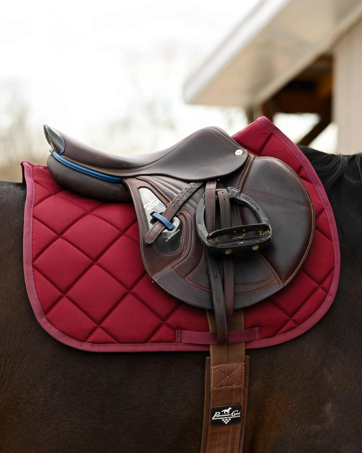 Burgundy all-purpose saddle pad with solid burgundy, by Dreamers & Schemers