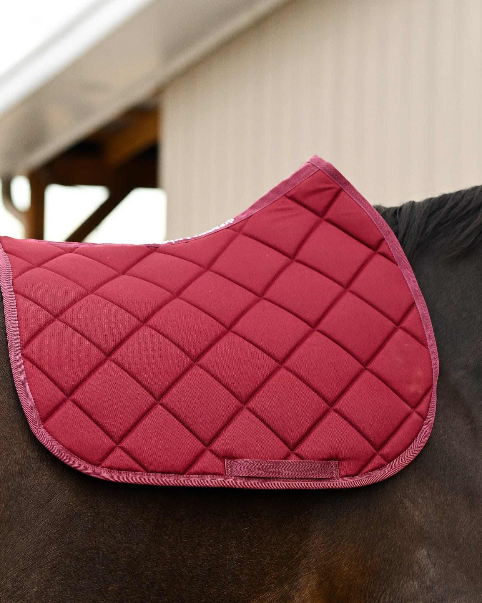 Dreamers & Schemers Burgundy Saddle Pad – patterned saddle pad, equestrian gift, horseback riding gear from Dreamers & Schemers Saddle Pads