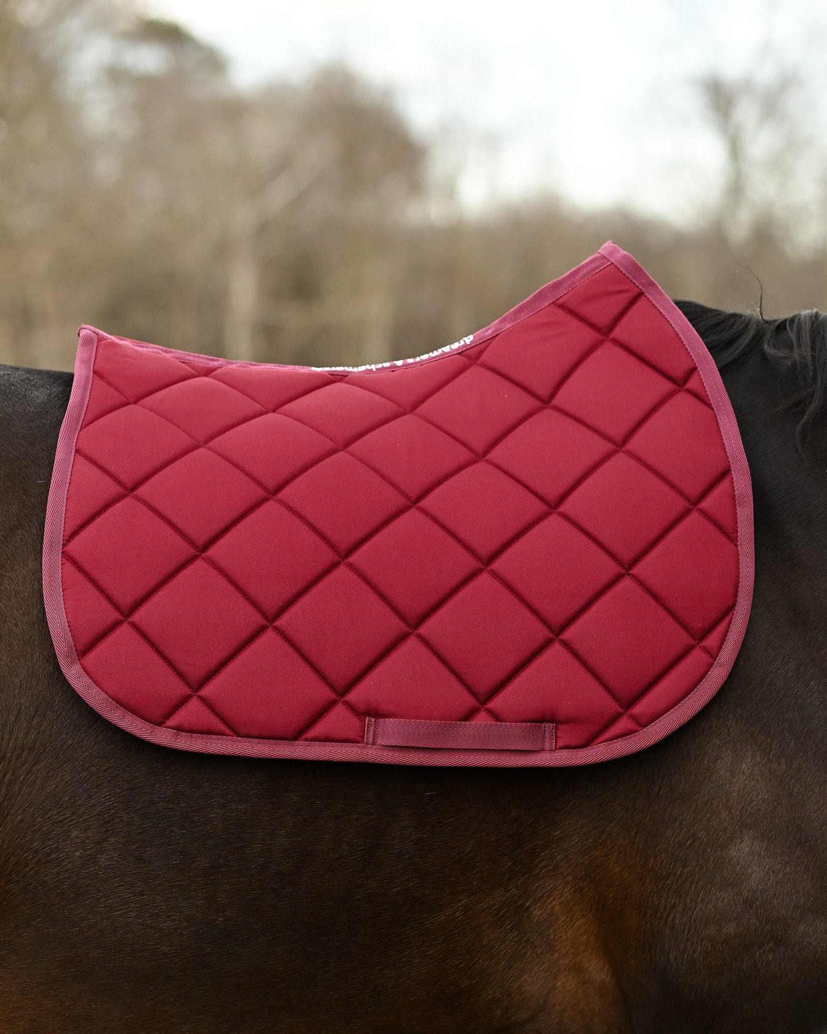 Burgundy all-purpose saddle pad, additional view, by Dreamers & Schemers
