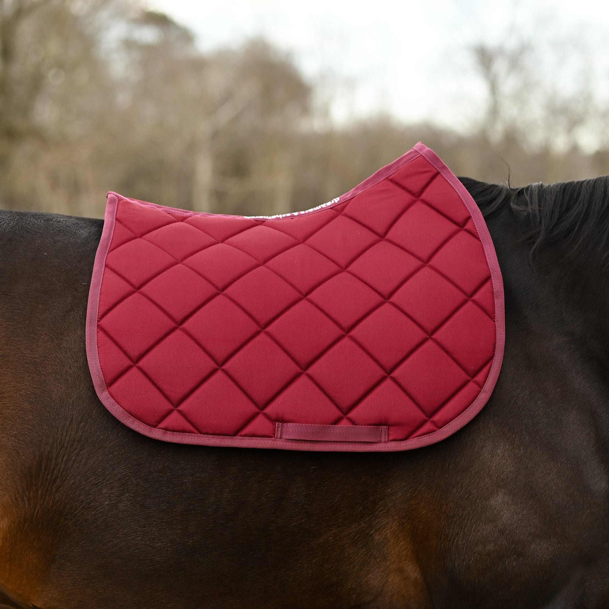 Dreamers & Schemers Burgundy Saddle Pad – patterned saddle pad, equestrian gift, horseback riding gear from Dreamers & Schemers Saddle Pads