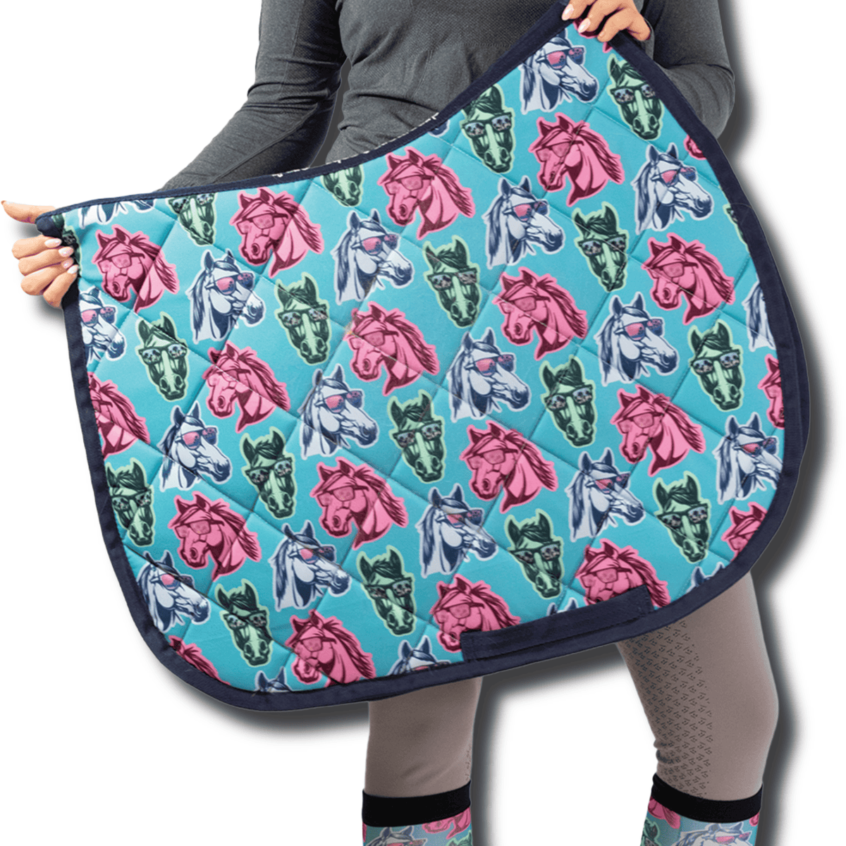California Dreamin' Saddle Pad full size with cushy quilting and stylish pattern for everyday riding comfort