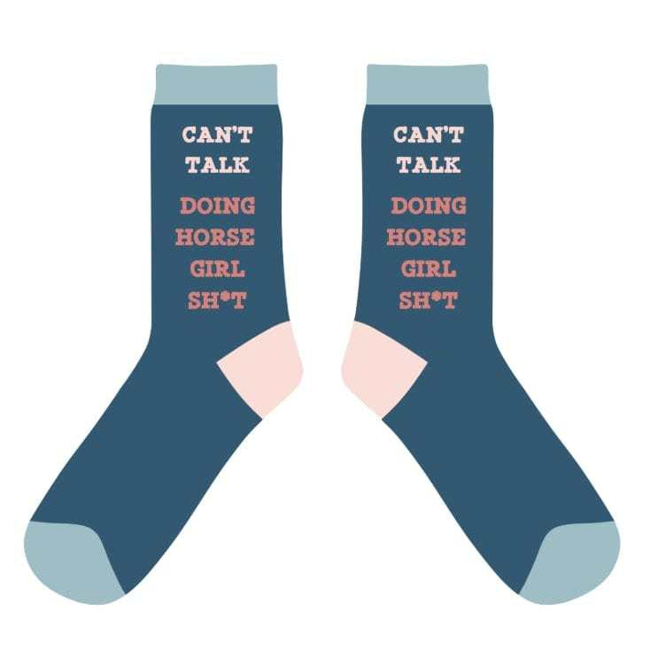 dreamers & schemers Crew Sock Can't Talk Socks equestrian boot socks boot socks thin socks riding socks pattern socks tall socks funny socks knee high socks horse socks horse show socks