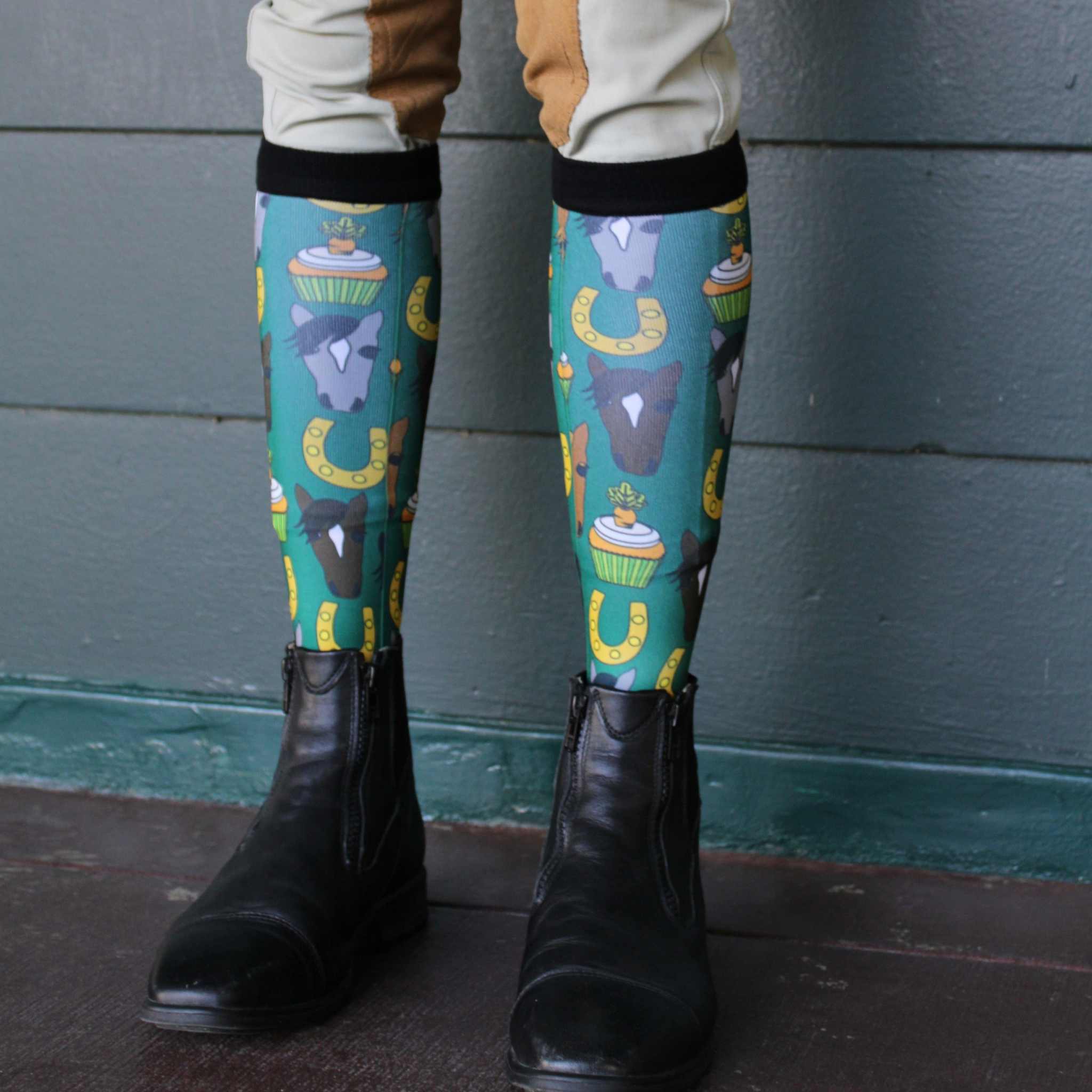 dreamers & schemers Pair & A Spare Carrot Cake Pair & a Spare Socks equestrian boot socks boot socks thin socks riding socks pattern socks tall socks funny socks knee high socks horse socks horse show socks