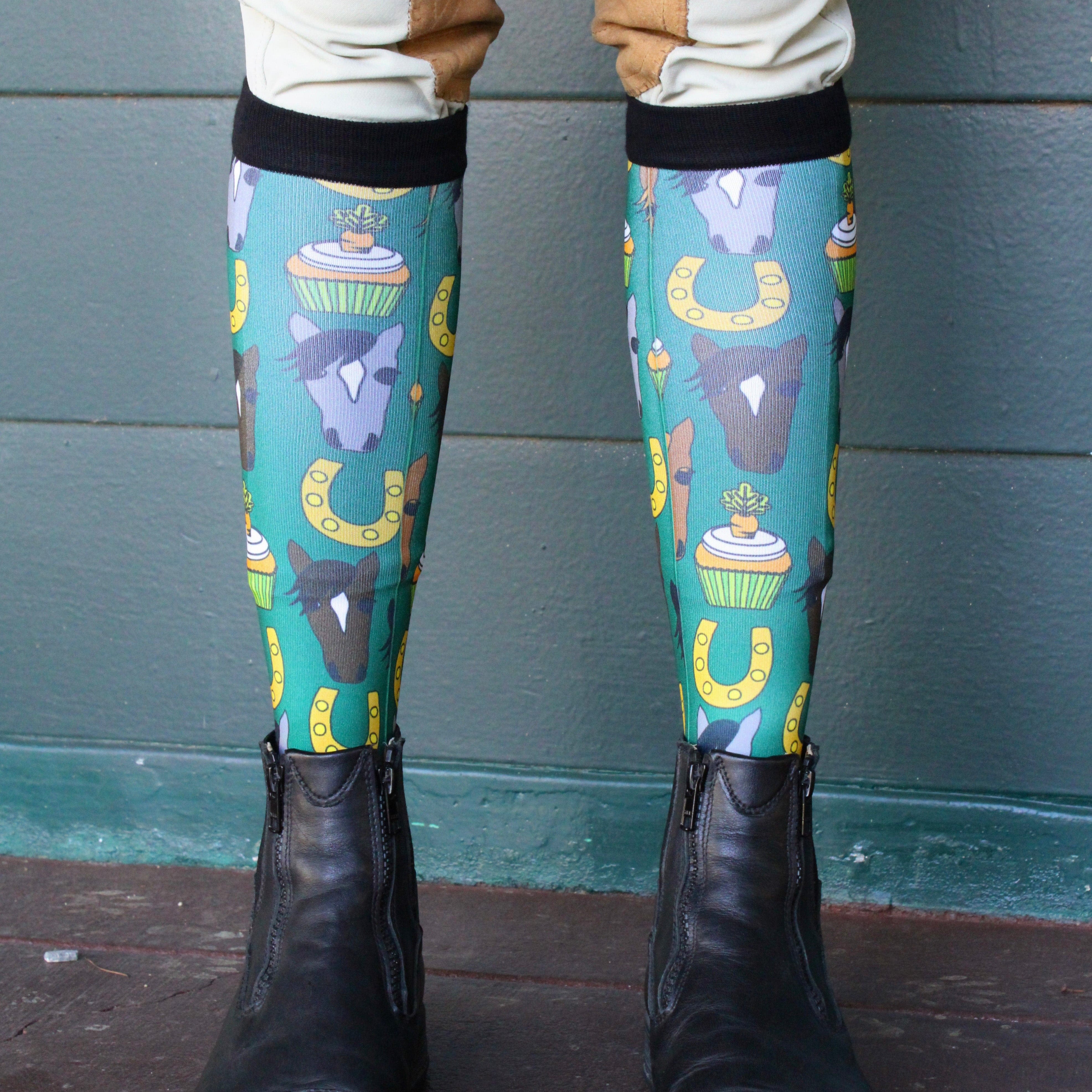 dreamers & schemers Pair & A Spare Carrot Cake Pair & a Spare Socks equestrian boot socks boot socks thin socks riding socks pattern socks tall socks funny socks knee high socks horse socks horse show socks