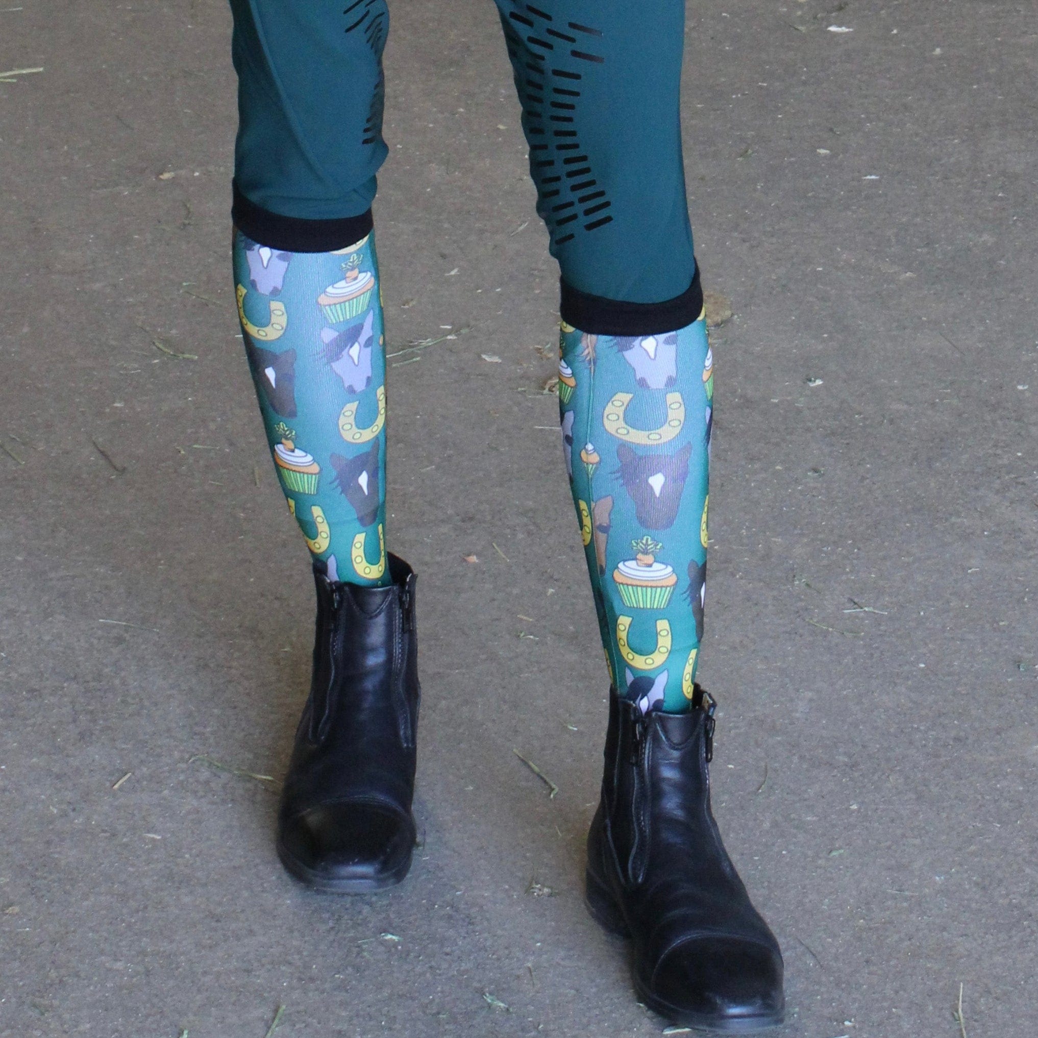 dreamers & schemers Youth Pair & a Spare Carrot Cake Youth Pair & a Spare Socks equestrian boot socks boot socks thin socks riding socks pattern socks tall socks funny socks knee high socks horse socks horse show socks