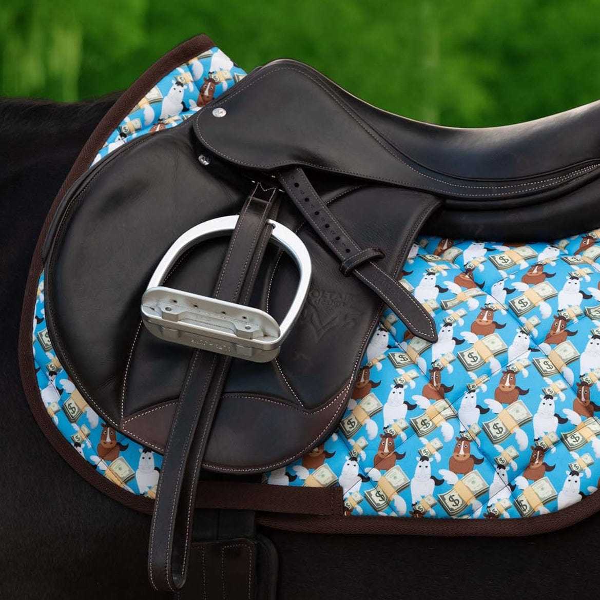 dreamers & schemers Saddle Pad Cash Money Saddle Pad equestrian boot socks boot socks thin socks riding socks pattern socks tall socks funny socks knee high socks horse socks horse show socks