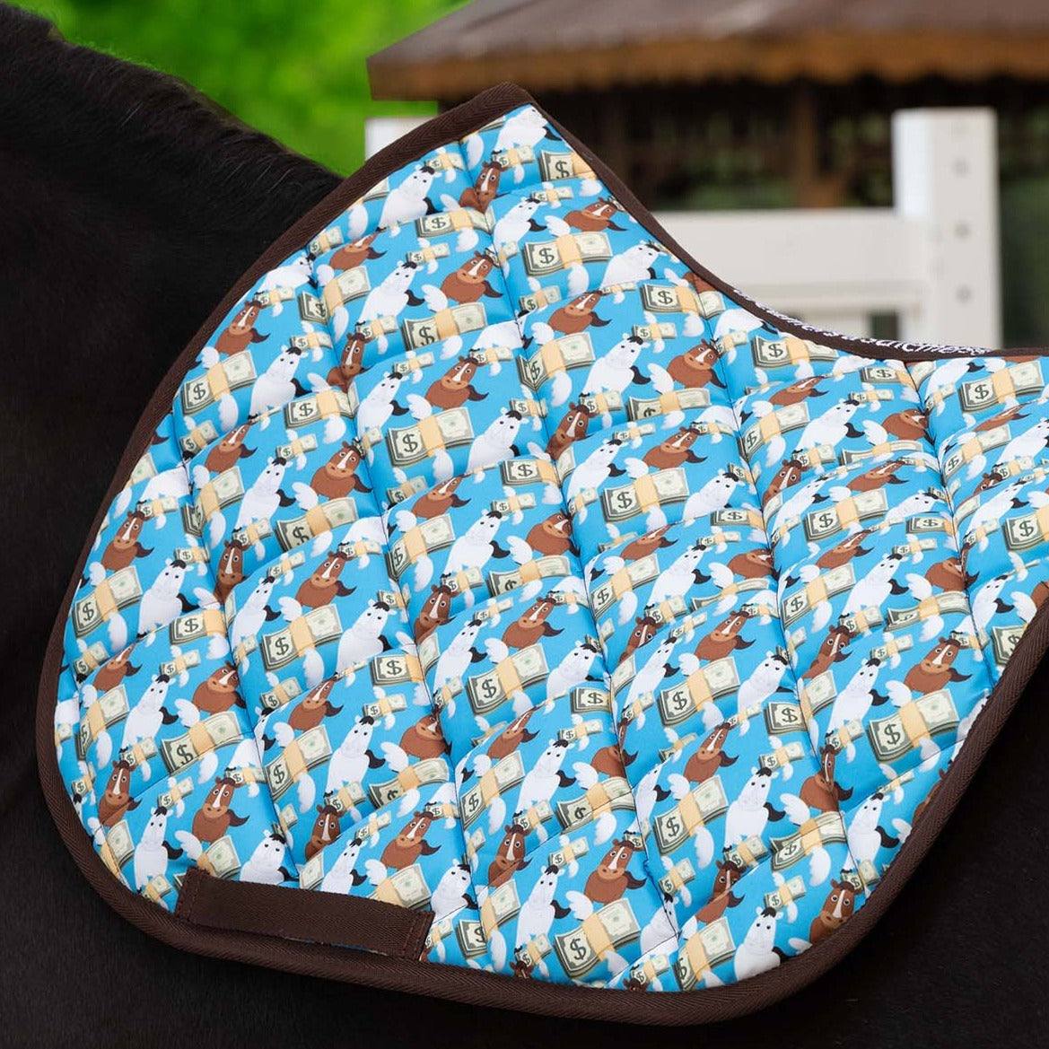 Dreamers & Schemers DERP Cash Money Saddle Pad – patterned saddle pad, equestrian gift, horseback riding gear from Dreamers & Schemers Saddle Pads