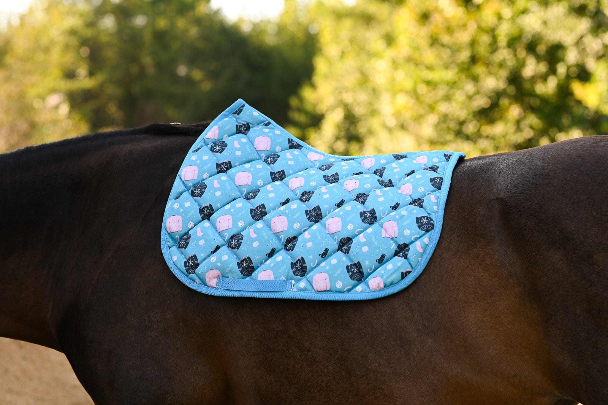 Dreamers & Schemers Cozy Saddle Pad – patterned saddle pad, equestrian gift, horseback riding gear from Dreamers & Schemers Saddle Pads