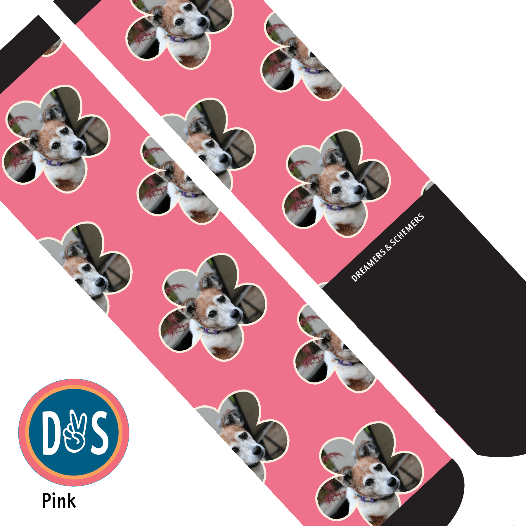 Custom AL Custom Socks Adult / Pink Custom Flower Socks 1 Photo equestrian boot socks boot socks thin socks riding socks pattern socks tall socks funny socks knee high socks horse socks horse show socks