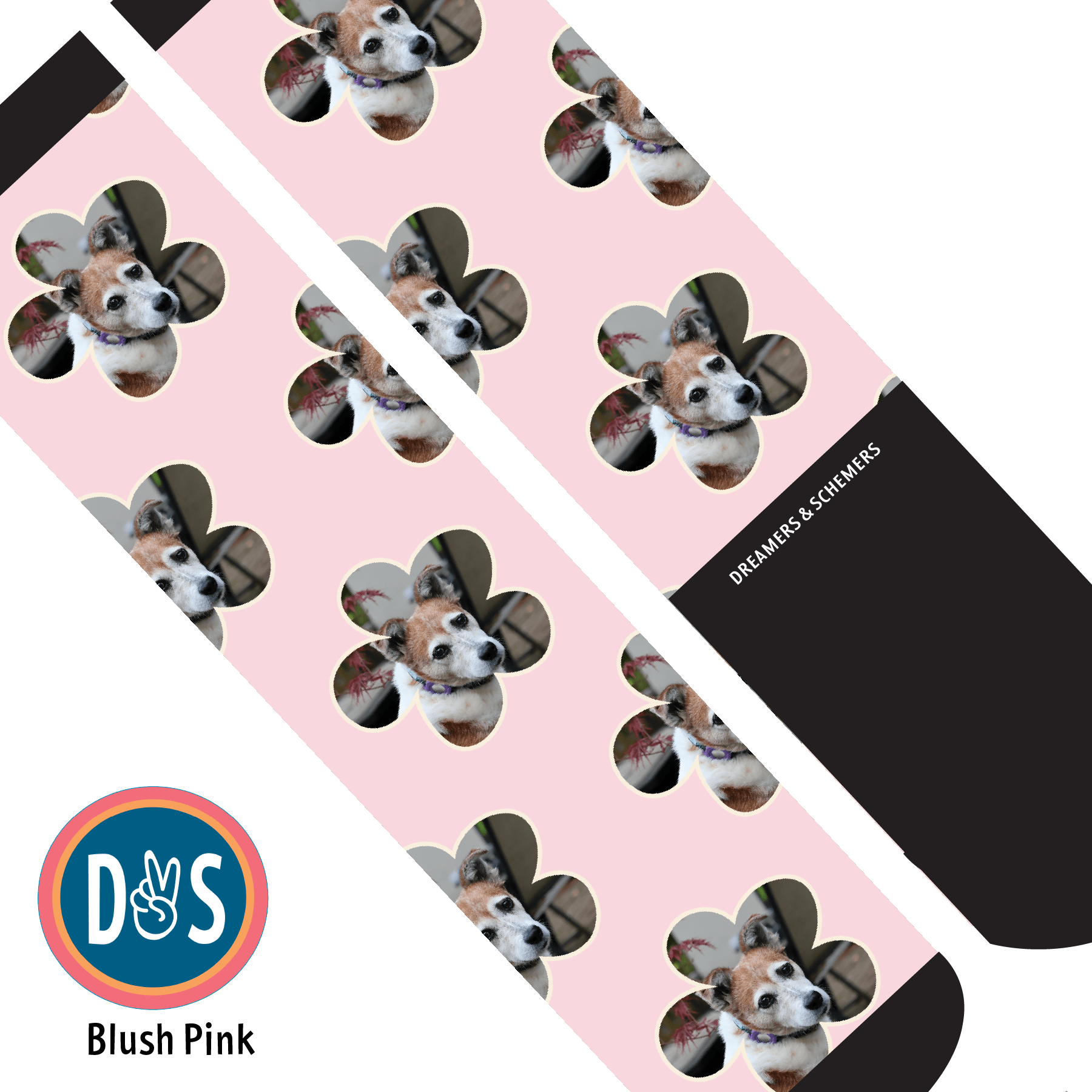 Custom AL Custom Socks Adult / Blush Pink Custom Flower Socks 1 Photo equestrian boot socks boot socks thin socks riding socks pattern socks tall socks funny socks knee high socks horse socks horse show socks