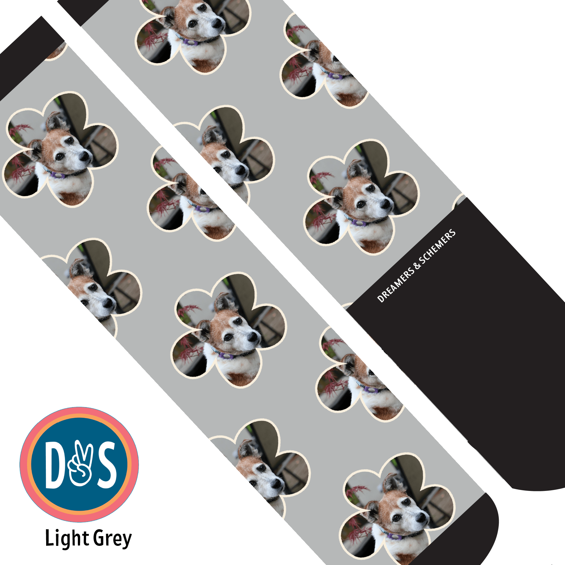 Custom AL Custom Socks Adult / Light Grey Custom Flower Socks 1 Photo equestrian boot socks boot socks thin socks riding socks pattern socks tall socks funny socks knee high socks horse socks horse show socks