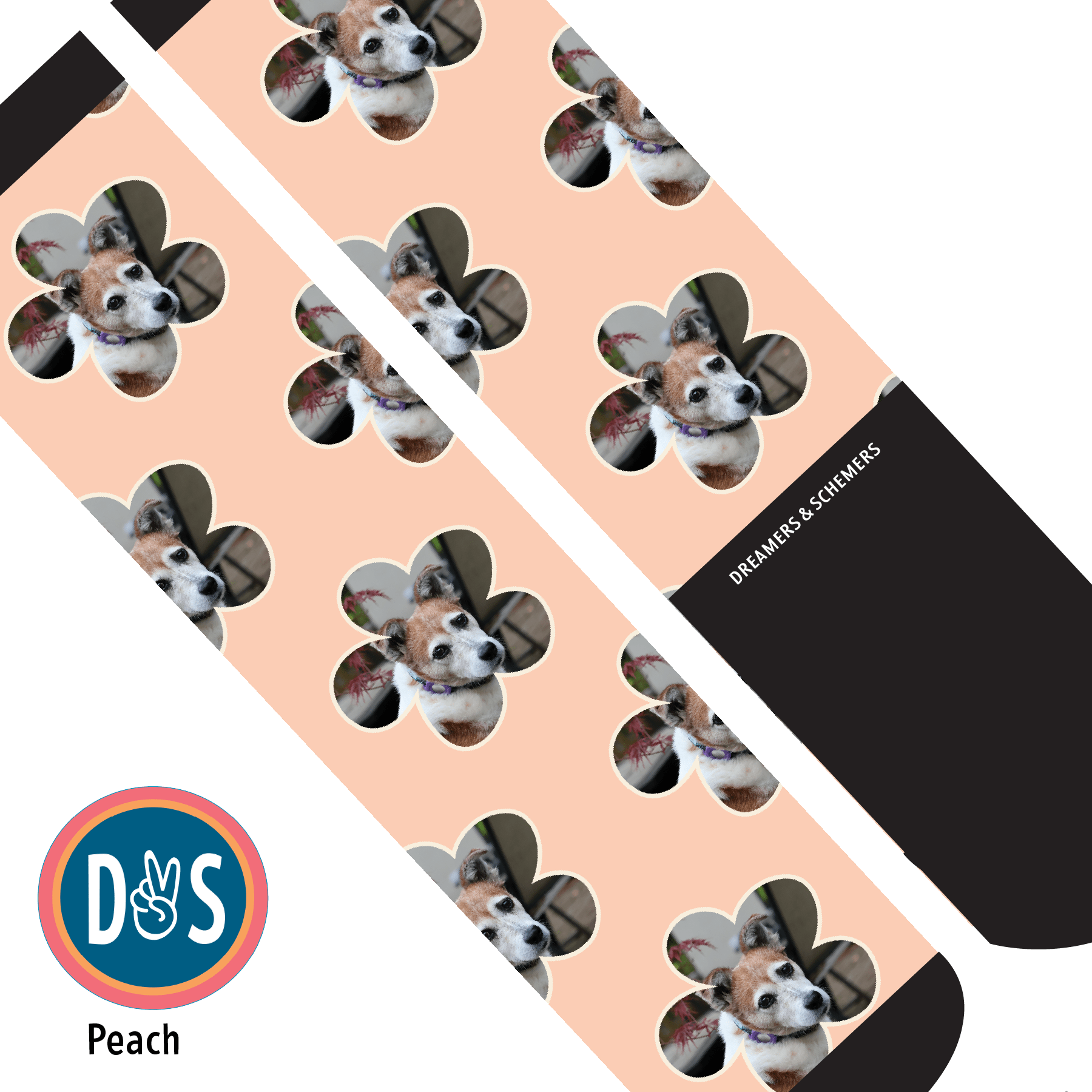 Custom AL Custom Socks Adult / Peach Custom Flower Socks 1 Photo equestrian boot socks boot socks thin socks riding socks pattern socks tall socks funny socks knee high socks horse socks horse show socks