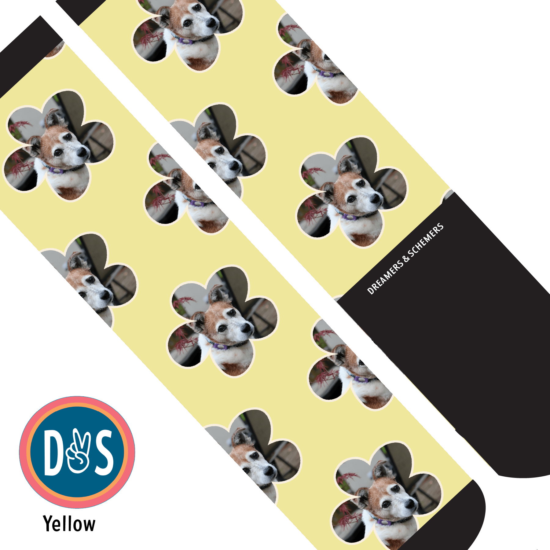 Custom AL Custom Socks Adult / Yellow Custom Flower Socks 1 Photo equestrian boot socks boot socks thin socks riding socks pattern socks tall socks funny socks knee high socks horse socks horse show socks