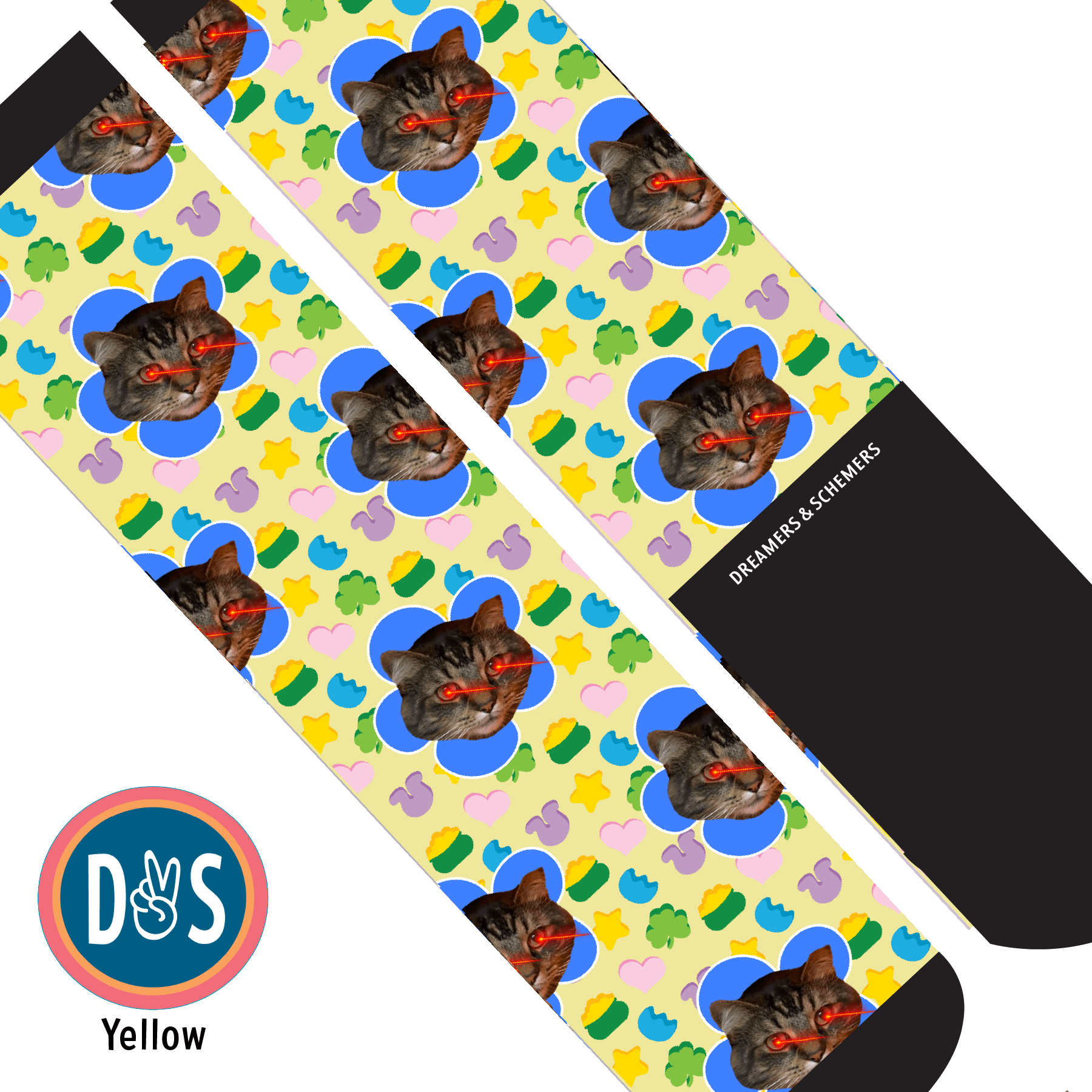 Custom AL Custom Socks Adult / Yellow Custom Flower with Lucky Treats Socks 1 Photo equestrian boot socks boot socks thin socks riding socks pattern socks tall socks funny socks knee high socks horse socks horse show socks