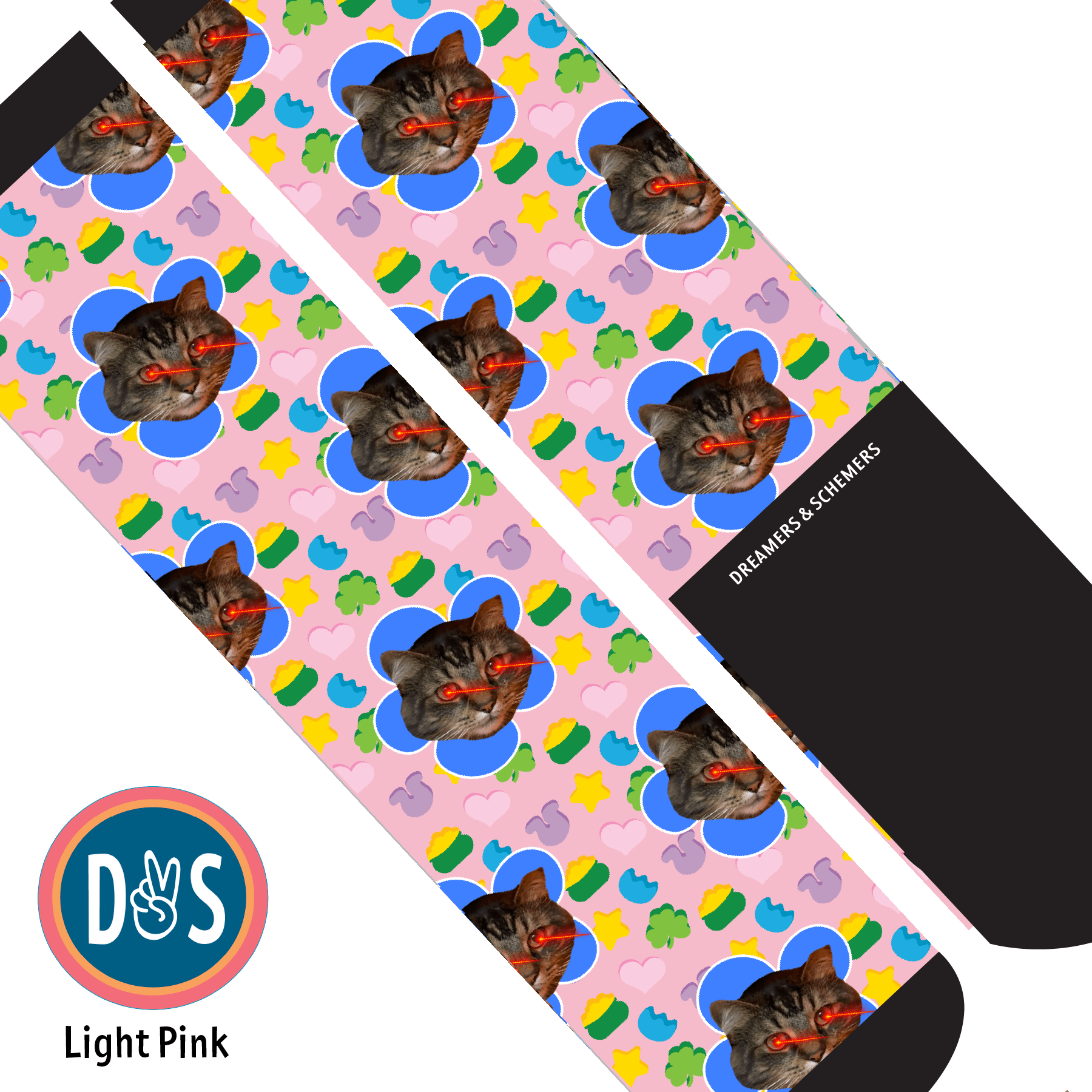 Custom AL Custom Socks Adult / Light Pink Custom Flower with Lucky Treats Socks 1 Photo equestrian boot socks boot socks thin socks riding socks pattern socks tall socks funny socks knee high socks horse socks horse show socks