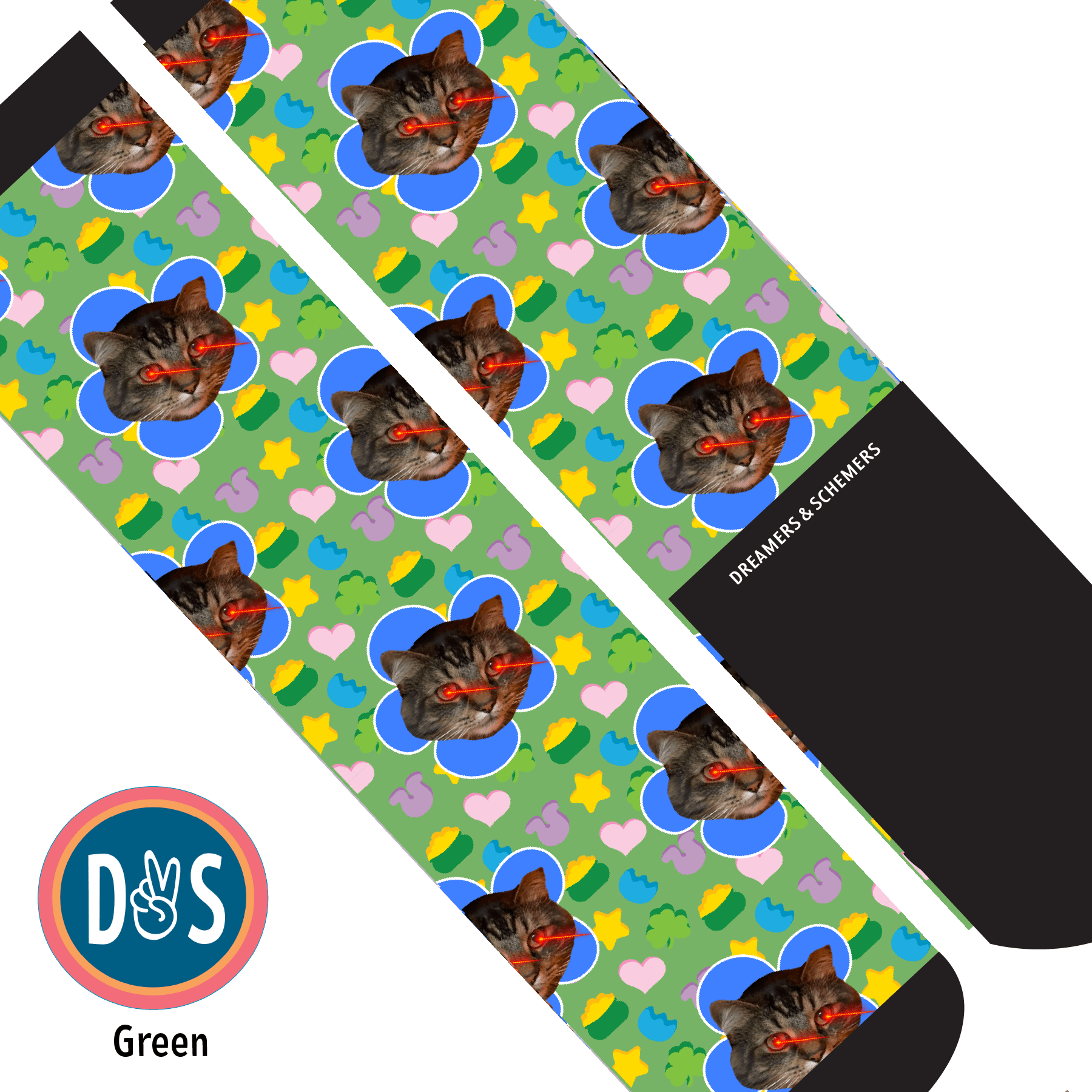 Custom AL Custom Socks Adult / Green Custom Flower with Lucky Treats Socks 1 Photo equestrian boot socks boot socks thin socks riding socks pattern socks tall socks funny socks knee high socks horse socks horse show socks