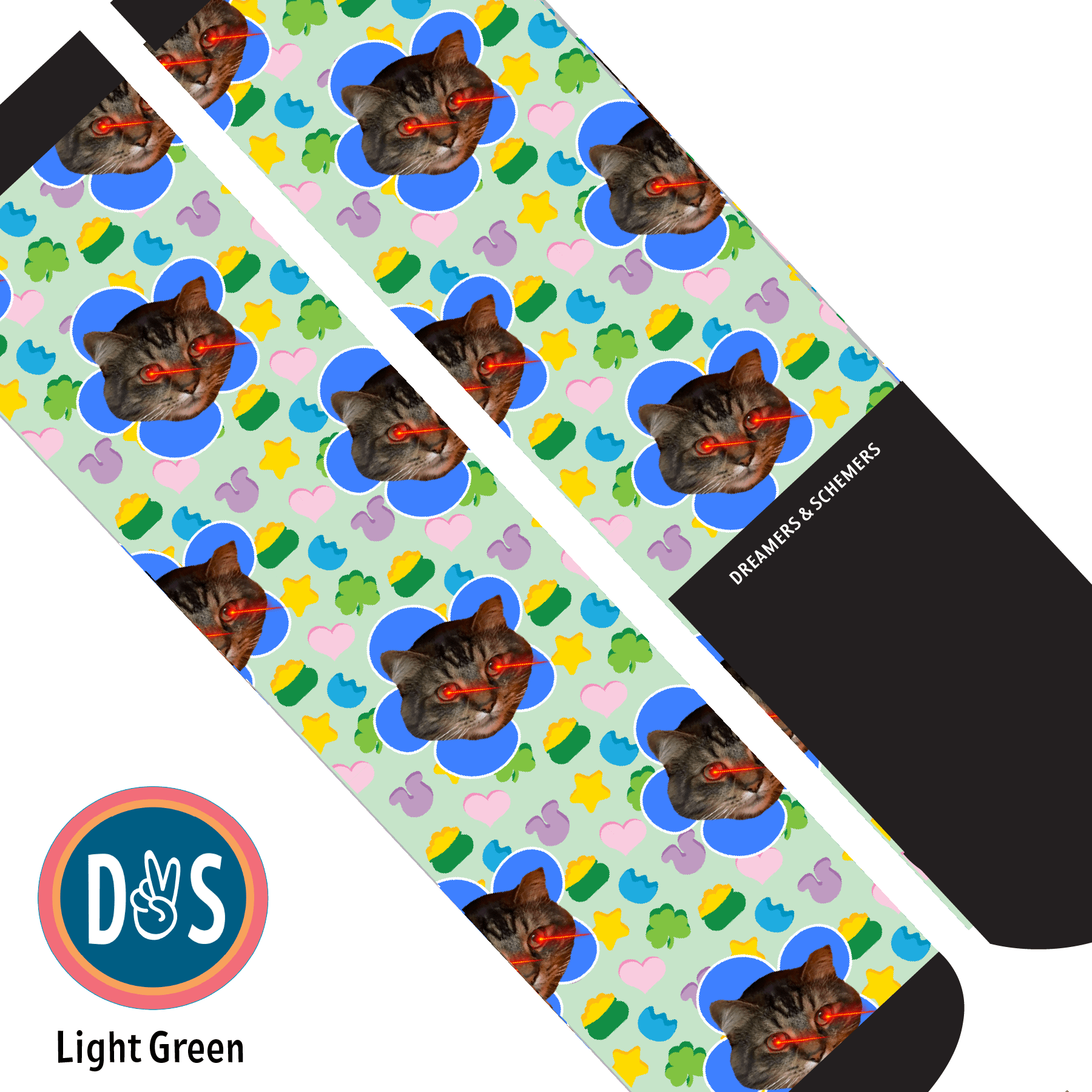 Custom AL Custom Socks Adult / Light Green Custom Flower with Lucky Treats Socks 1 Photo equestrian boot socks boot socks thin socks riding socks pattern socks tall socks funny socks knee high socks horse socks horse show socks
