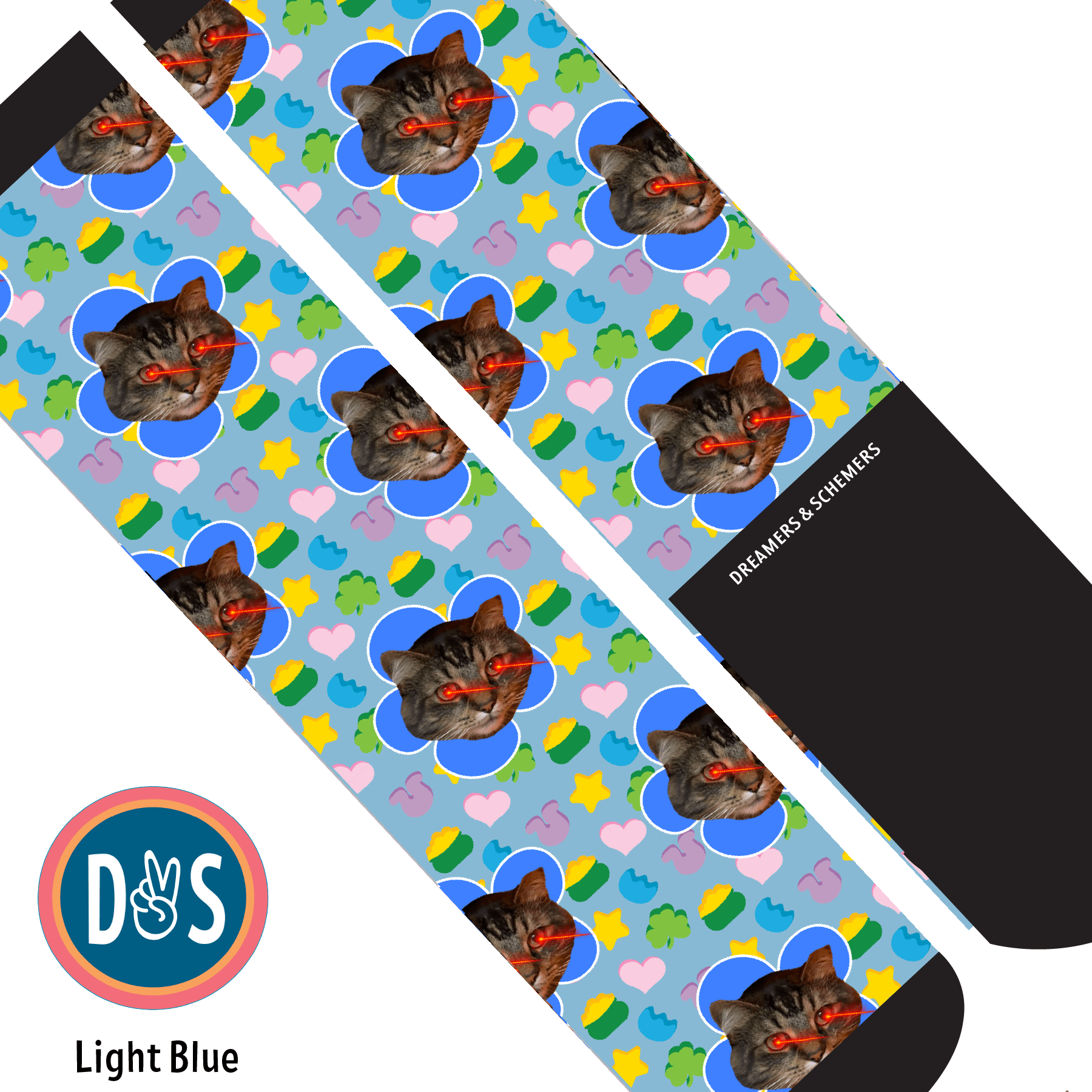 Custom AL Custom Socks Adult / Light Blue Custom Flower with Lucky Treats Socks 1 Photo equestrian boot socks boot socks thin socks riding socks pattern socks tall socks funny socks knee high socks horse socks horse show socks