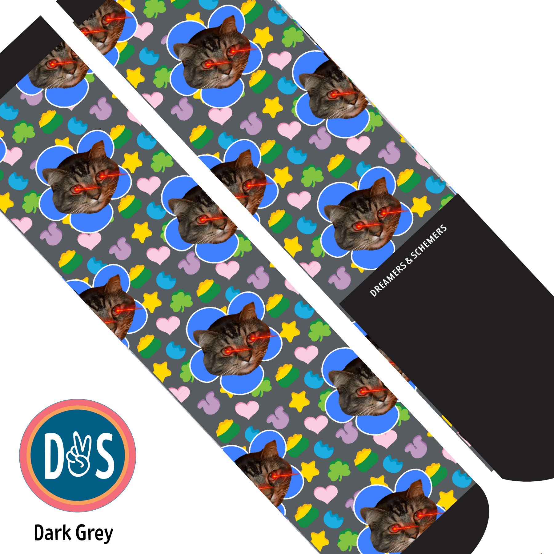 Custom AL Custom Socks Adult / Dark Grey Custom Flower with Lucky Treats Socks 1 Photo equestrian boot socks boot socks thin socks riding socks pattern socks tall socks funny socks knee high socks horse socks horse show socks