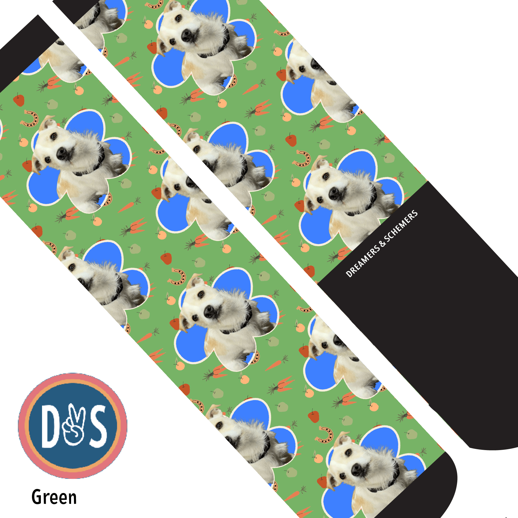 Custom AL Custom Socks Adult / Green Custom Flower with Stable Snackies Socks 1 Photo equestrian boot socks boot socks thin socks riding socks pattern socks tall socks funny socks knee high socks horse socks horse show socks