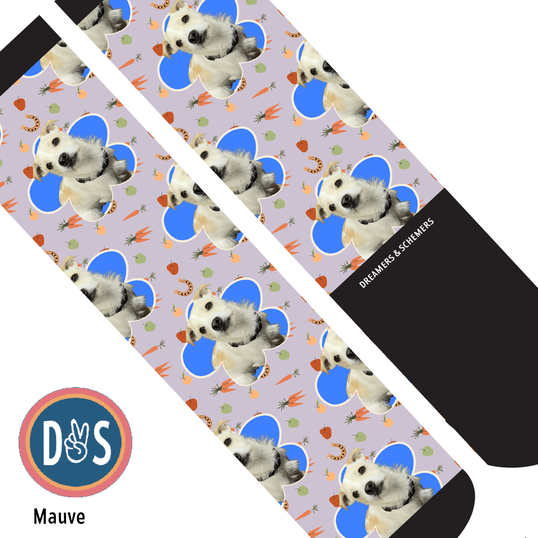 Custom AL Custom Socks Adult / Mauve Custom Flower with Stable Snackies Socks 1 Photo equestrian boot socks boot socks thin socks riding socks pattern socks tall socks funny socks knee high socks horse socks horse show socks