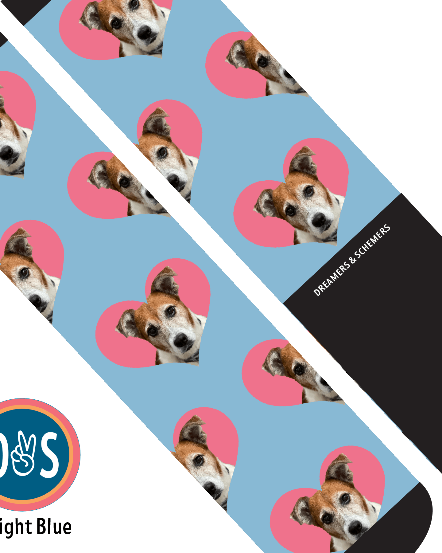 Custom AL Custom Socks Adult / Light Blue Custom Heart Socks 1 Photo equestrian boot socks boot socks thin socks riding socks pattern socks tall socks funny socks knee high socks horse socks horse show socks