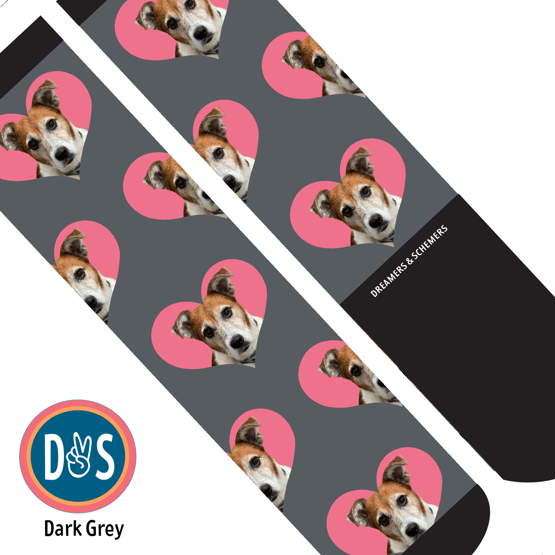 Custom AL Custom Socks Adult / Dark Grey Custom Heart Socks 1 Photo equestrian boot socks boot socks thin socks riding socks pattern socks tall socks funny socks knee high socks horse socks horse show socks