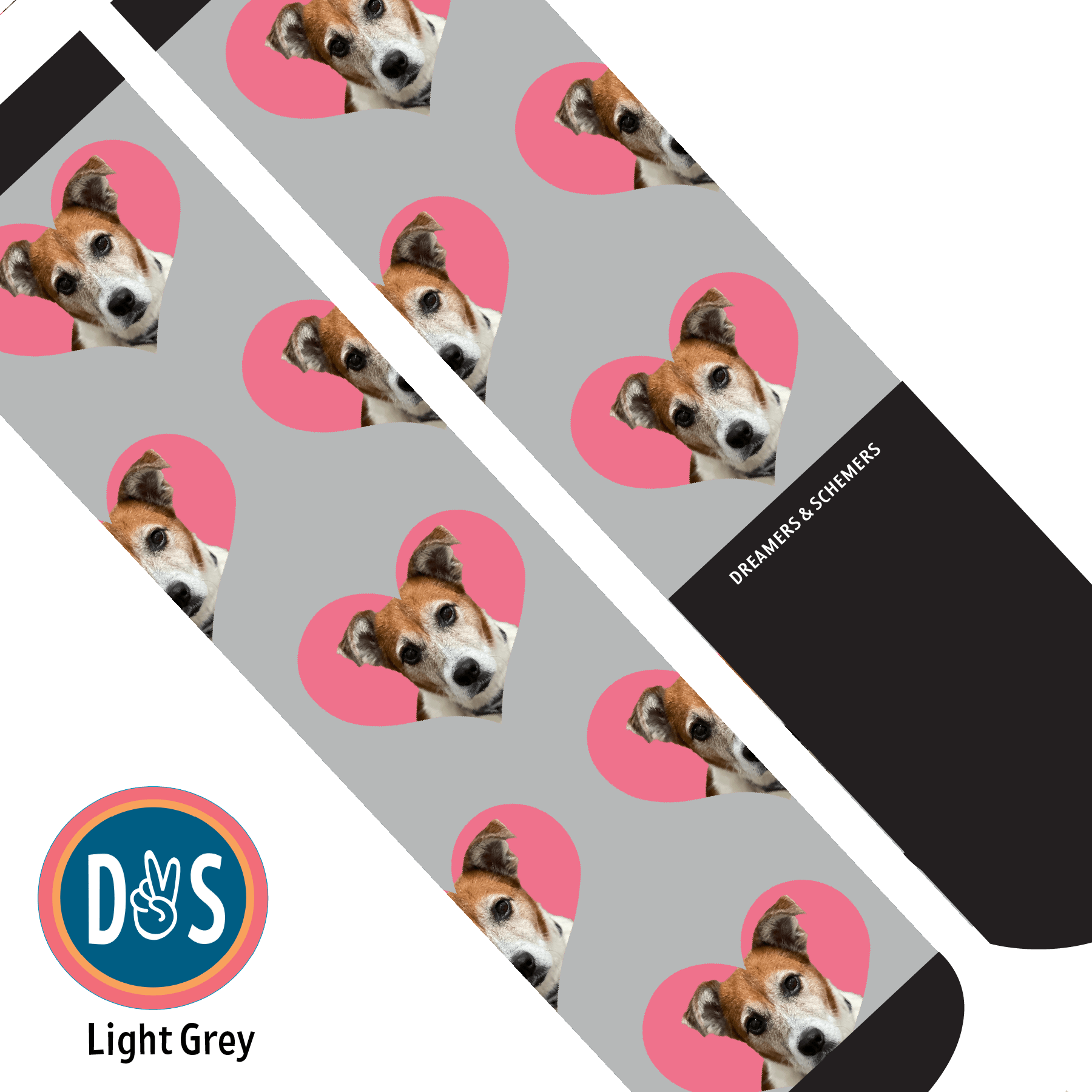 Custom AL Custom Socks Adult / Light Grey Custom Heart Socks 1 Photo equestrian boot socks boot socks thin socks riding socks pattern socks tall socks funny socks knee high socks horse socks horse show socks
