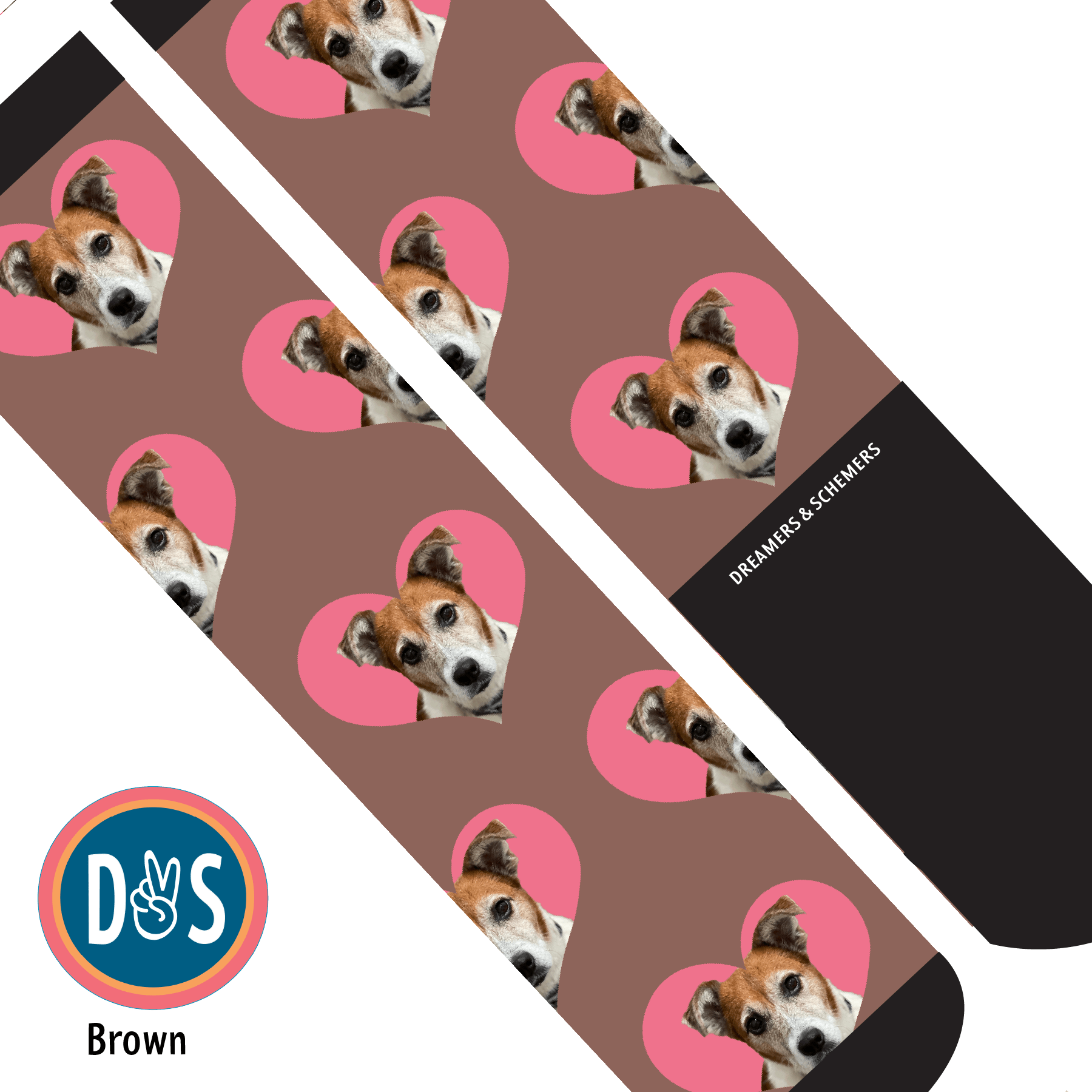 Custom AL Custom Socks Adult / Brown Custom Heart Socks 1 Photo equestrian boot socks boot socks thin socks riding socks pattern socks tall socks funny socks knee high socks horse socks horse show socks