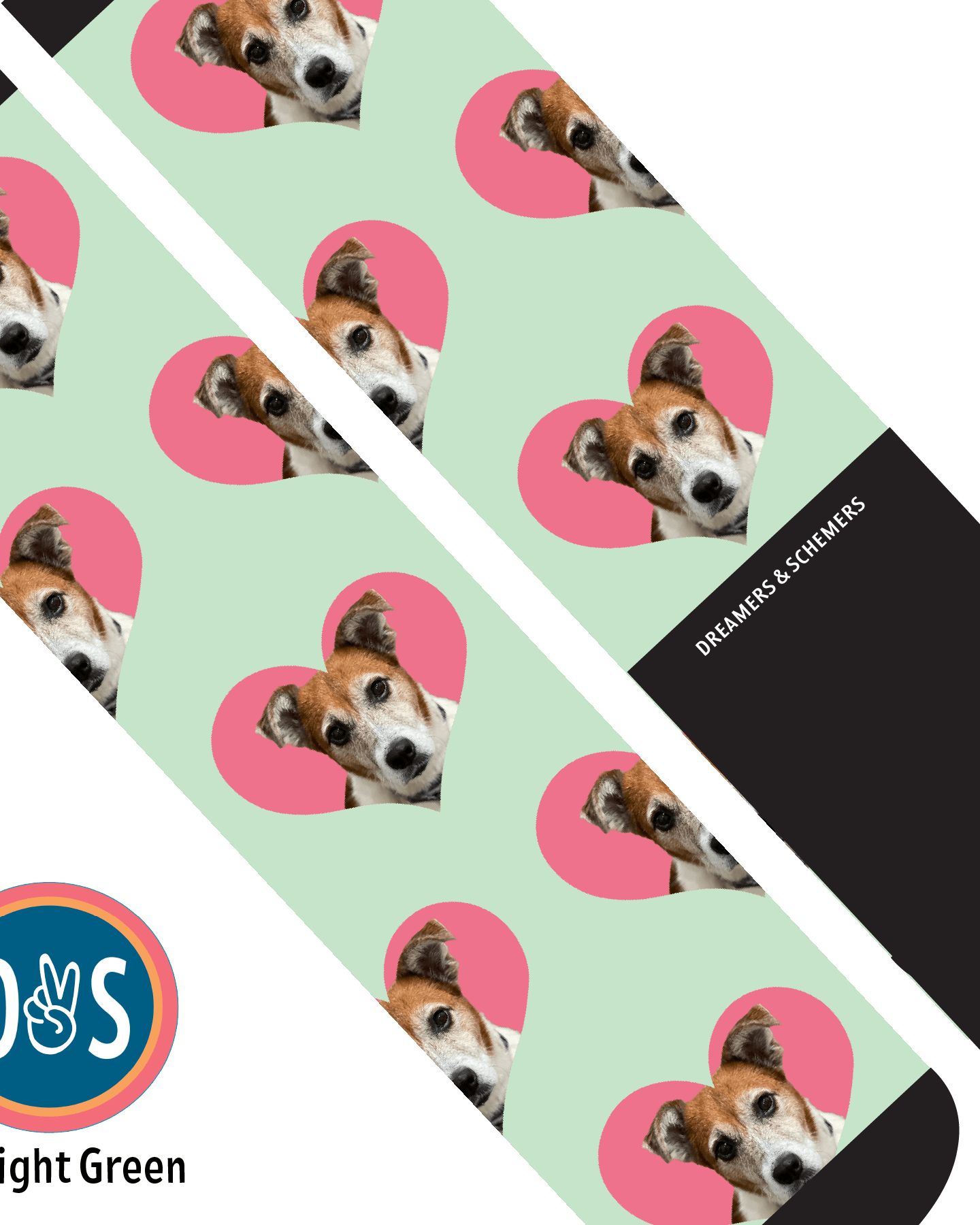 Custom AL Custom Socks Adult / Light Green Custom Heart Socks 1 Photo equestrian boot socks boot socks thin socks riding socks pattern socks tall socks funny socks knee high socks horse socks horse show socks