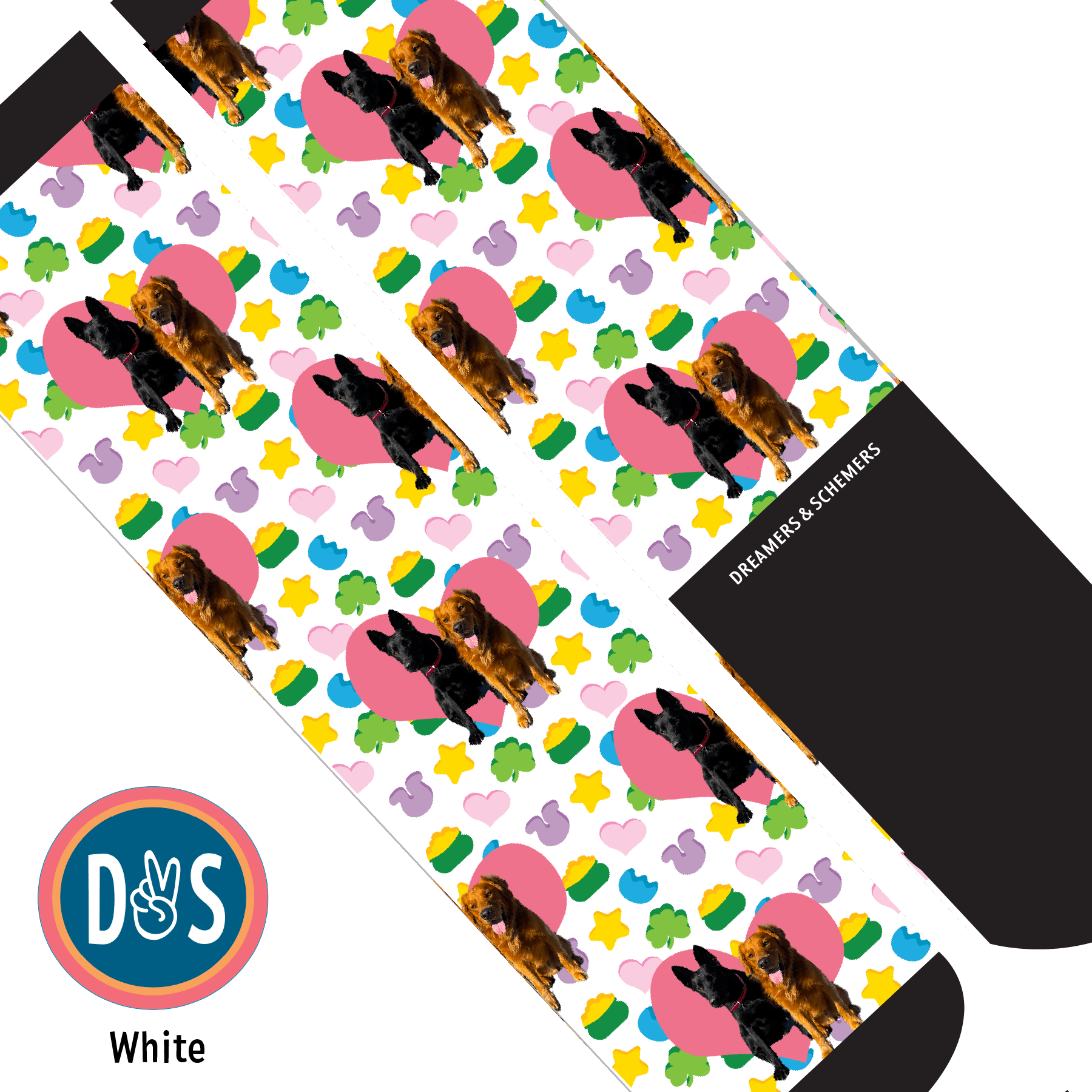 Custom AL Custom Socks Adult / White Custom Heart with Lucky Treats Socks 1 Photo equestrian boot socks boot socks thin socks riding socks pattern socks tall socks funny socks knee high socks horse socks horse show socks