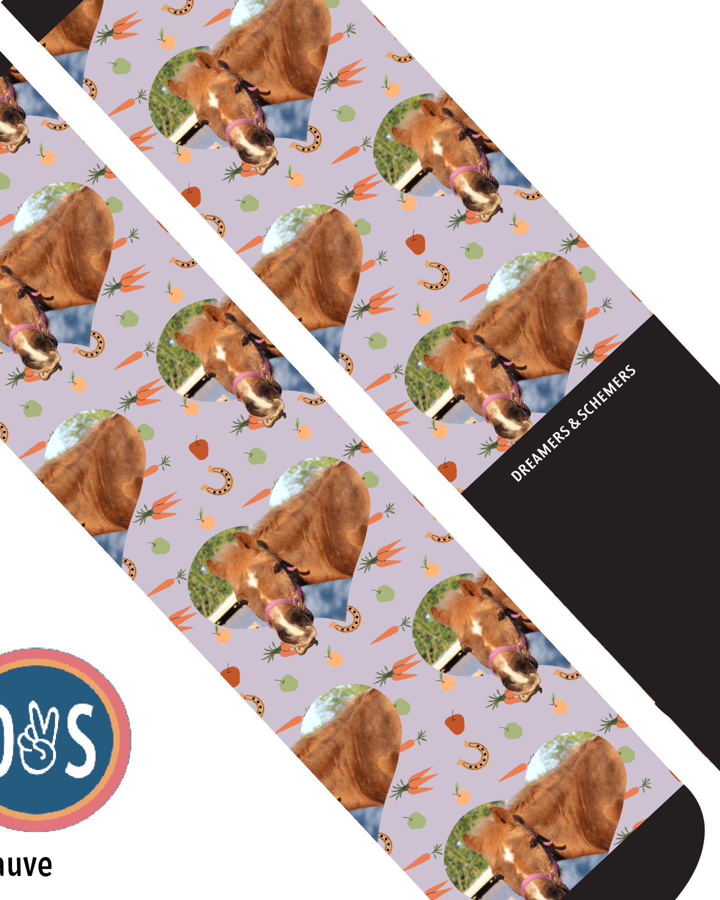 Custom AL Custom Socks Adult / Mauve Custom Heart with Stable Snackies Socks 1 Photo equestrian boot socks boot socks thin socks riding socks pattern socks tall socks funny socks knee high socks horse socks horse show socks