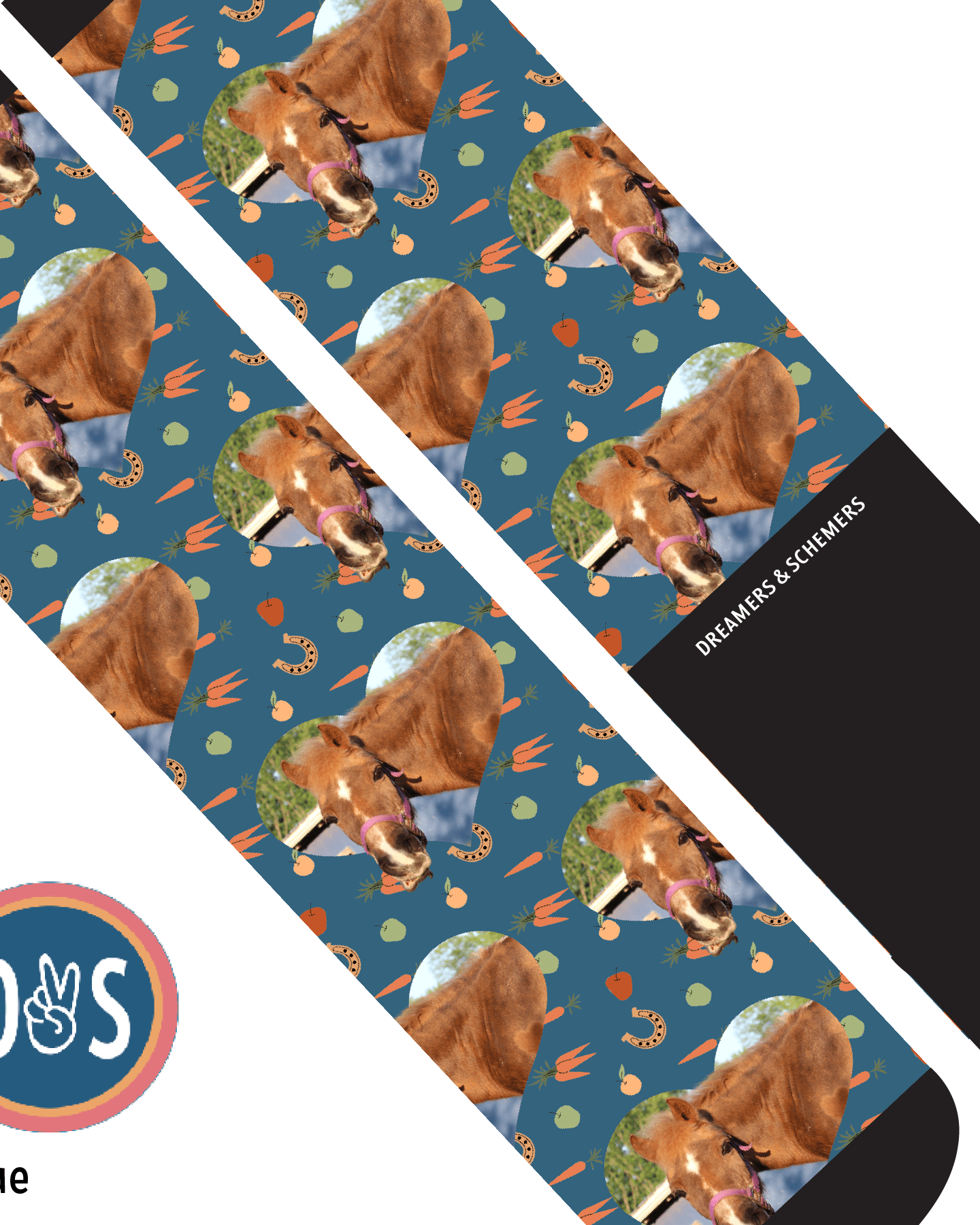 Custom AL Custom Socks Adult / Blue Custom Heart with Stable Snackies Socks 1 Photo equestrian boot socks boot socks thin socks riding socks pattern socks tall socks funny socks knee high socks horse socks horse show socks