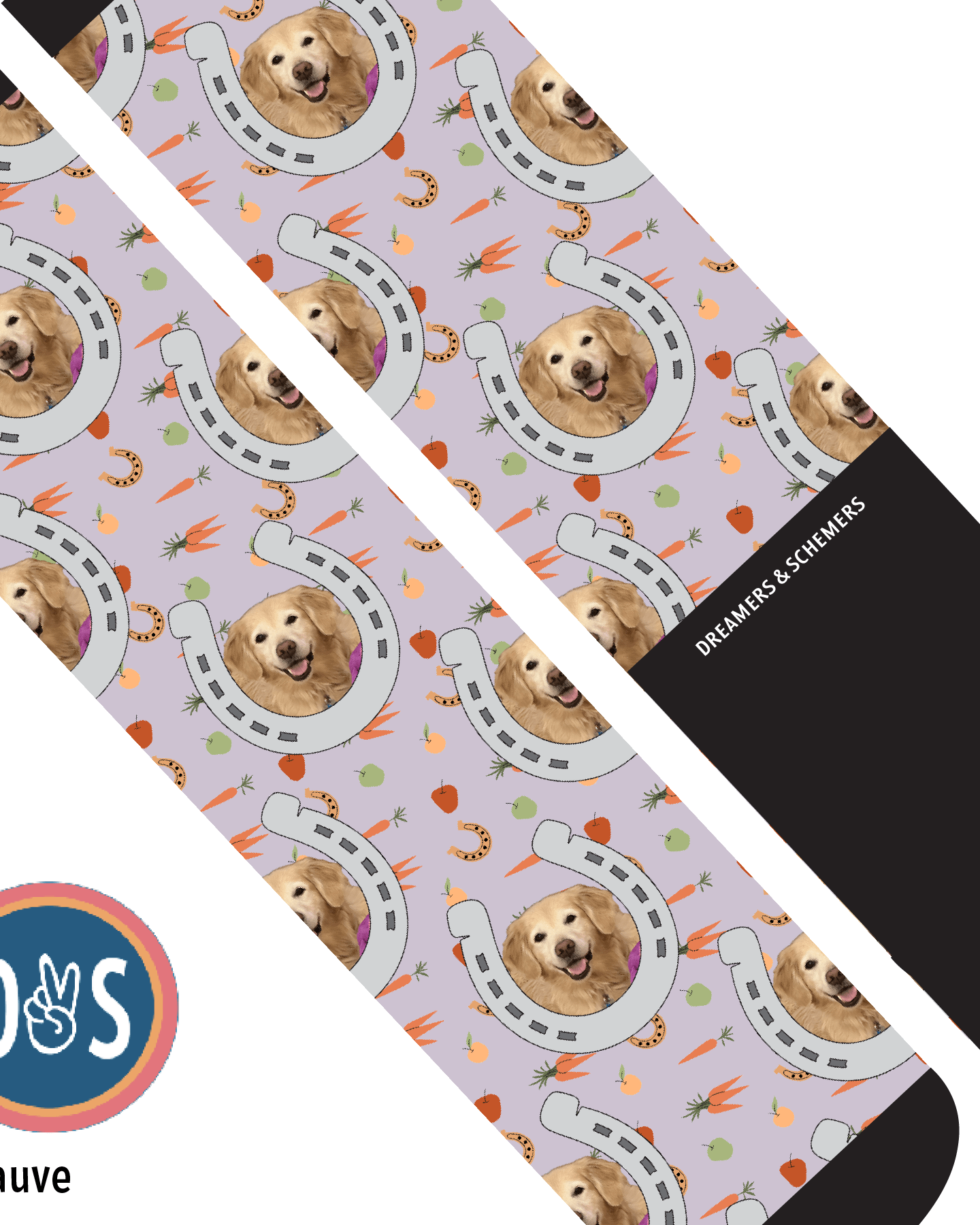 Custom AL Custom Socks Adult / Mauve Custom Horseshoe with Stable Snackies Socks 1 Photo equestrian boot socks boot socks thin socks riding socks pattern socks tall socks funny socks knee high socks horse socks horse show socks