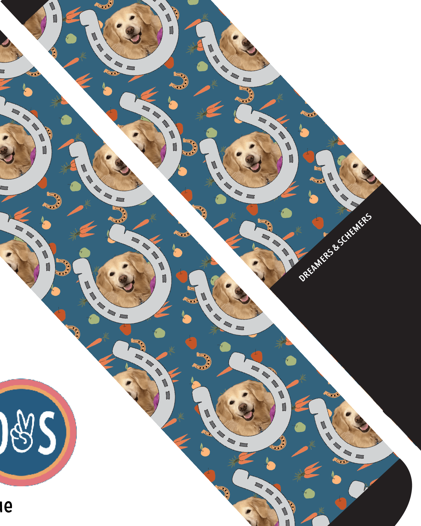 Custom AL Custom Socks Adult / Blue Custom Horseshoe with Stable Snackies Socks 1 Photo equestrian boot socks boot socks thin socks riding socks pattern socks tall socks funny socks knee high socks horse socks horse show socks