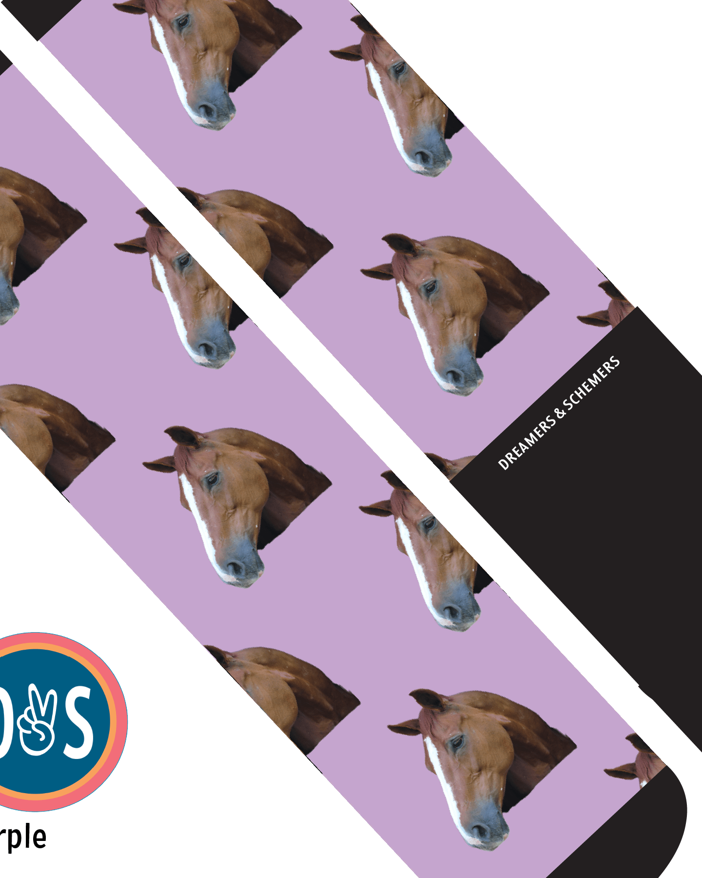 Custom AL Custom Socks Adult / Purple Custom Solo Socks 1 Photo equestrian boot socks boot socks thin socks riding socks pattern socks tall socks funny socks knee high socks horse socks horse show socks