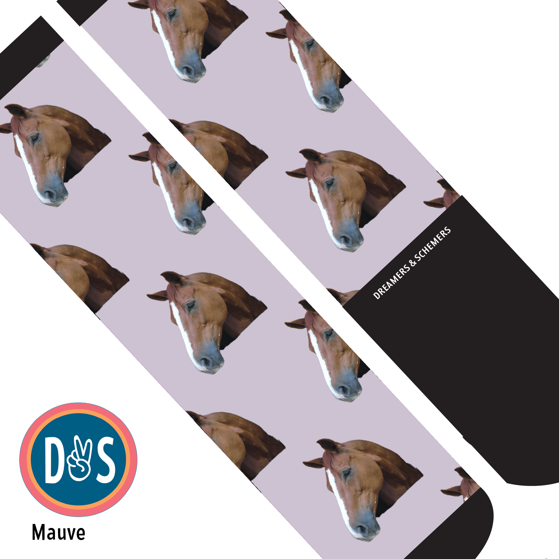 Custom AL Custom Socks Adult / Mauve Custom Solo Socks 1 Photo equestrian boot socks boot socks thin socks riding socks pattern socks tall socks funny socks knee high socks horse socks horse show socks