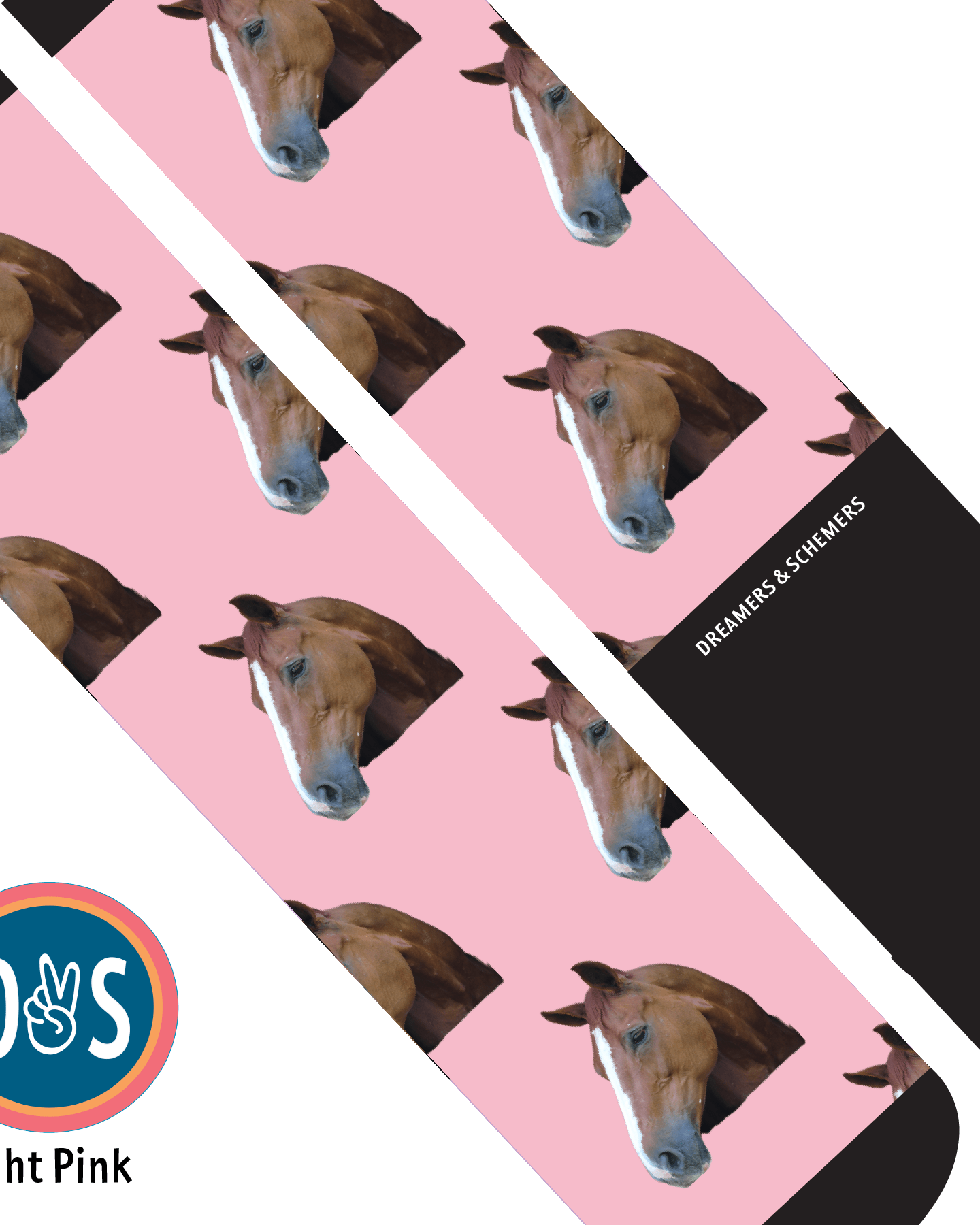 Custom AL Custom Socks Adult / Light Pink Custom Solo Socks 1 Photo equestrian boot socks boot socks thin socks riding socks pattern socks tall socks funny socks knee high socks horse socks horse show socks