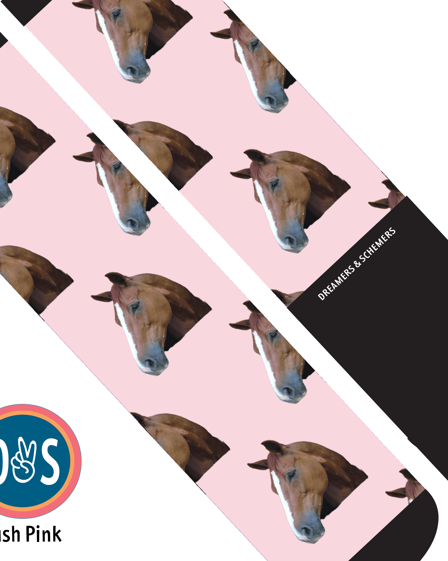 Custom AL Custom Socks Adult / Blush Pink Custom Solo Socks 1 Photo equestrian boot socks boot socks thin socks riding socks pattern socks tall socks funny socks knee high socks horse socks horse show socks