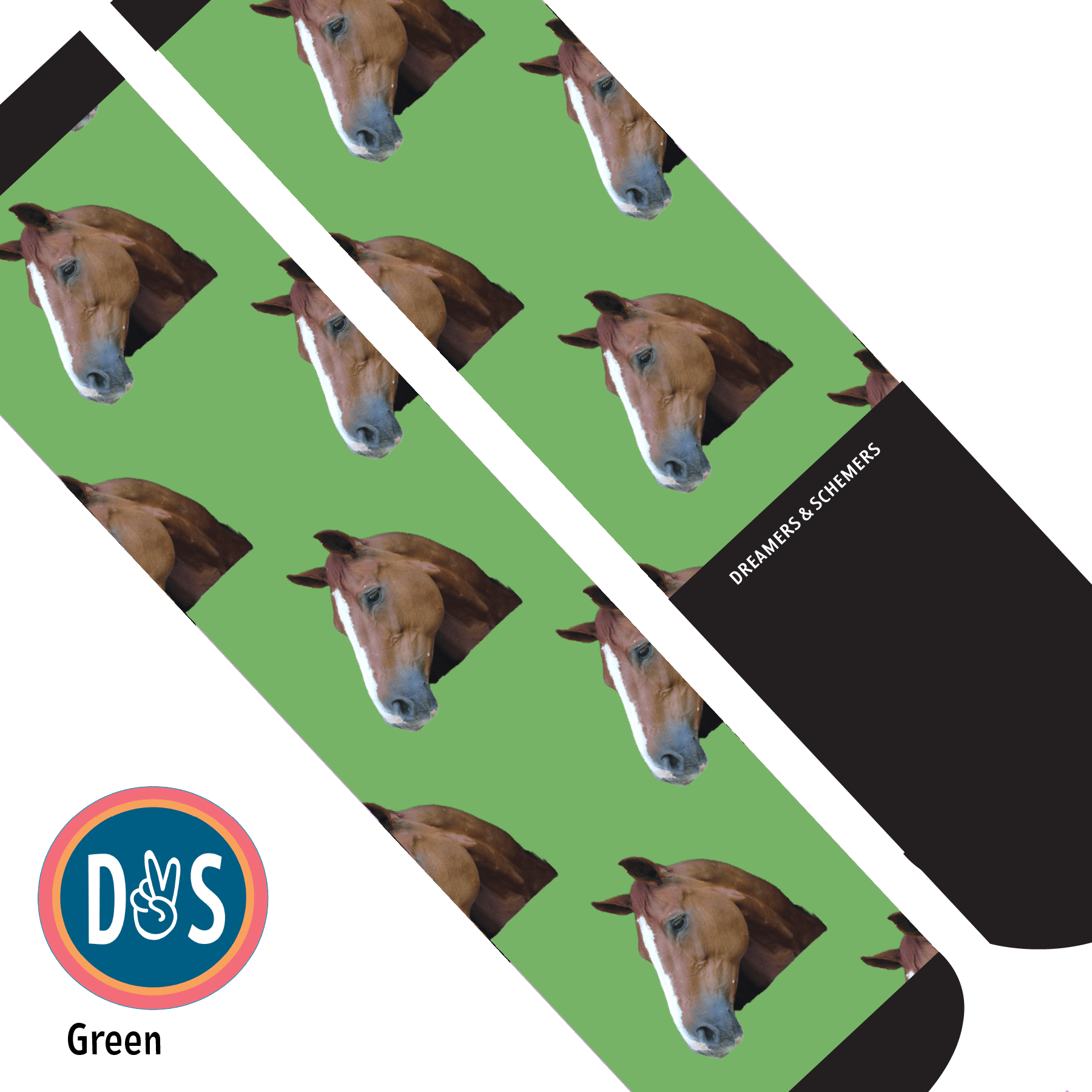 Custom AL Custom Socks Adult / Green Custom Solo Socks 1 Photo equestrian boot socks boot socks thin socks riding socks pattern socks tall socks funny socks knee high socks horse socks horse show socks