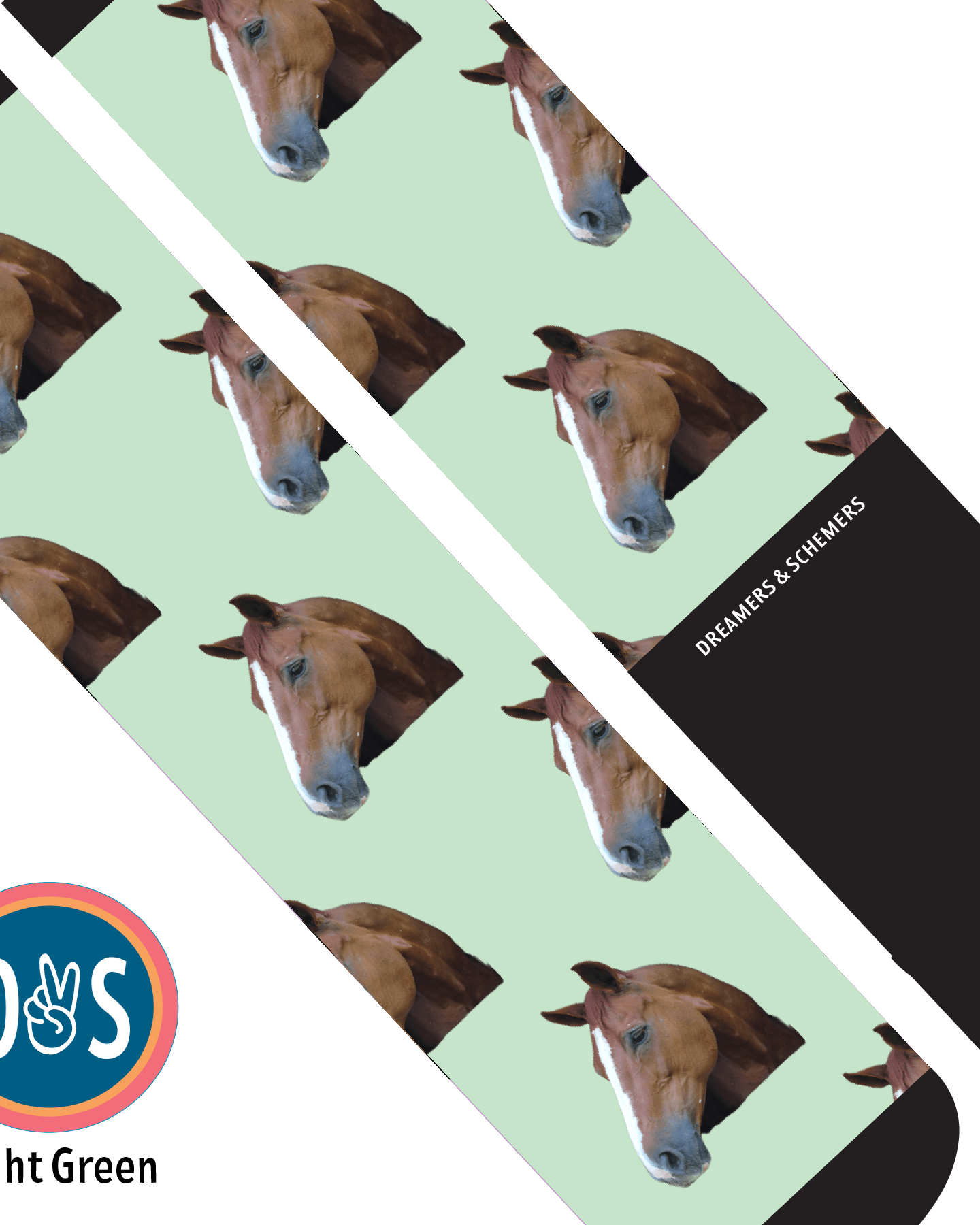 Custom AL Custom Socks Adult / Light Green Custom Solo Socks 1 Photo equestrian boot socks boot socks thin socks riding socks pattern socks tall socks funny socks knee high socks horse socks horse show socks