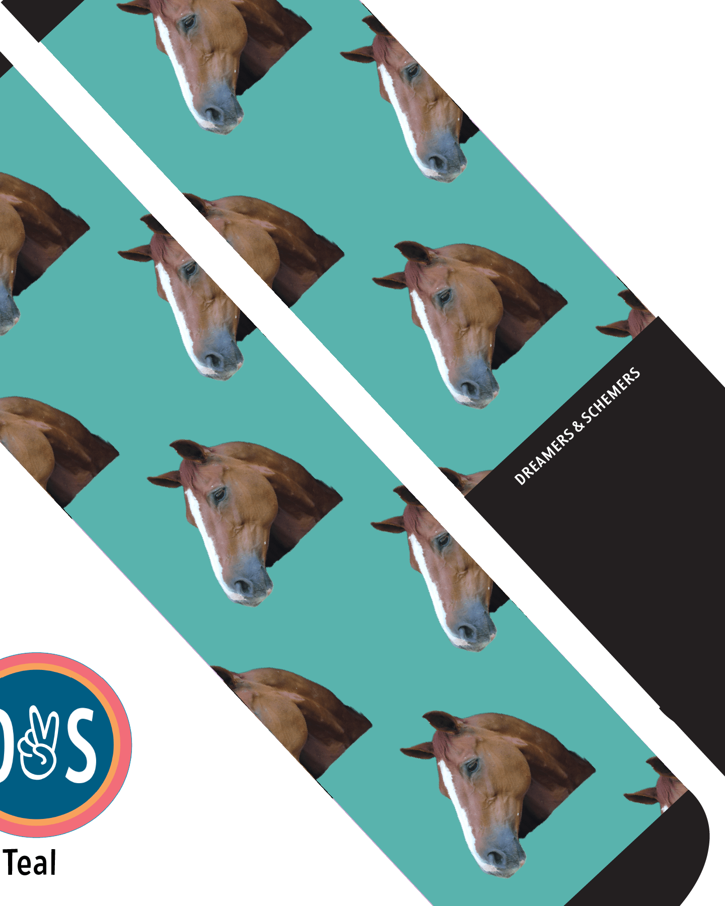 Custom AL Custom Socks Adult / Teal Custom Solo Socks 1 Photo equestrian boot socks boot socks thin socks riding socks pattern socks tall socks funny socks knee high socks horse socks horse show socks