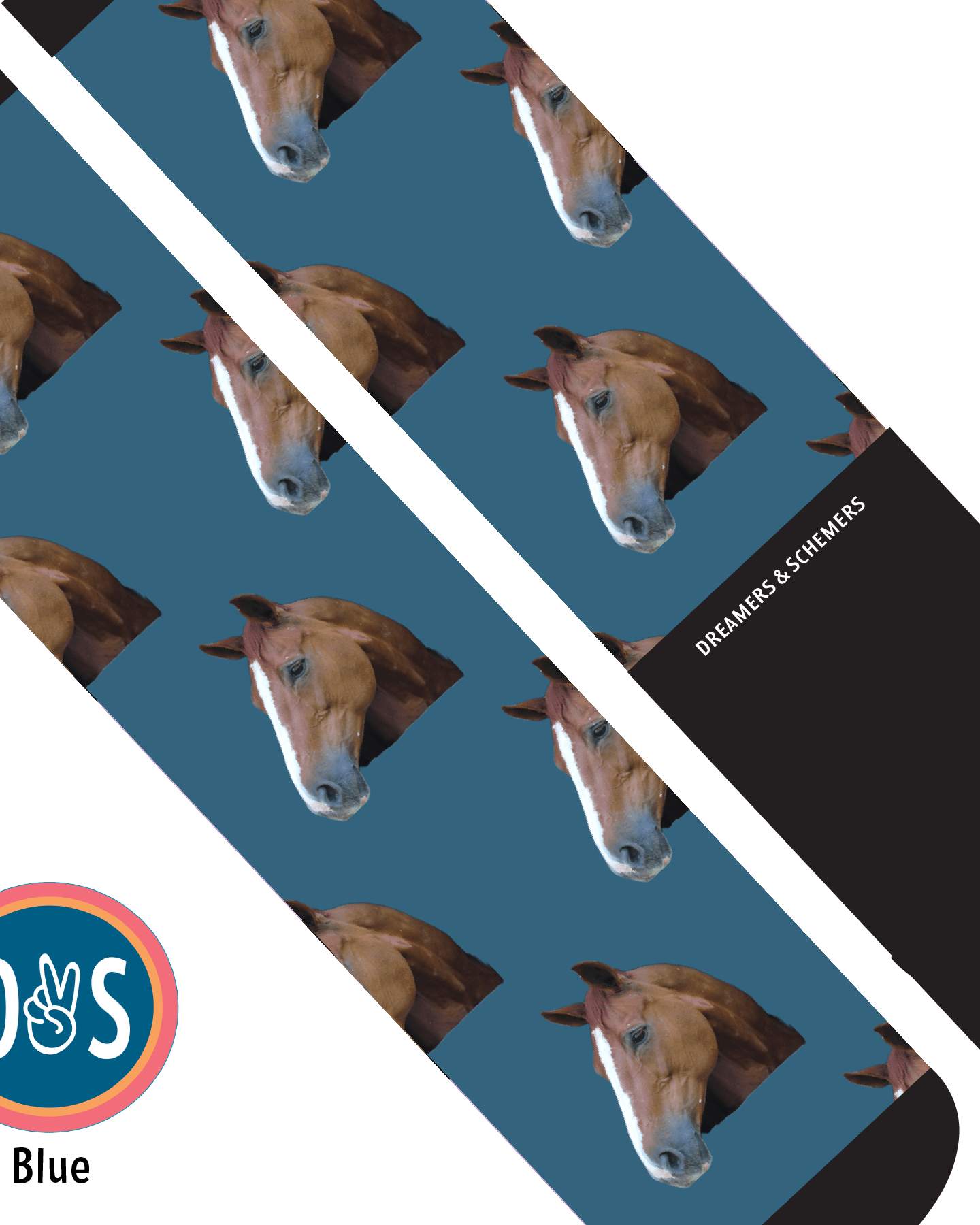 Custom AL Custom Socks Adult / Blue Custom Solo Socks 1 Photo equestrian boot socks boot socks thin socks riding socks pattern socks tall socks funny socks knee high socks horse socks horse show socks