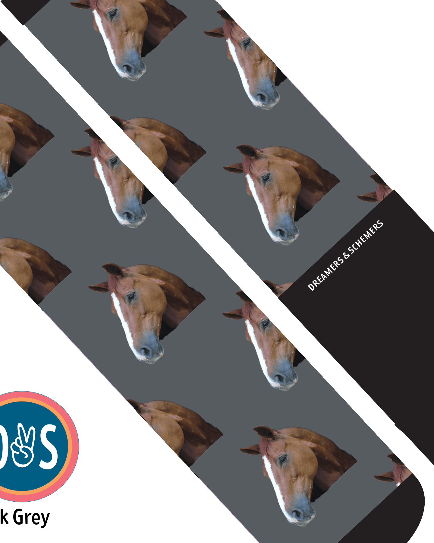 Custom AL Custom Socks Adult / Dark Grey Custom Solo Socks 1 Photo equestrian boot socks boot socks thin socks riding socks pattern socks tall socks funny socks knee high socks horse socks horse show socks