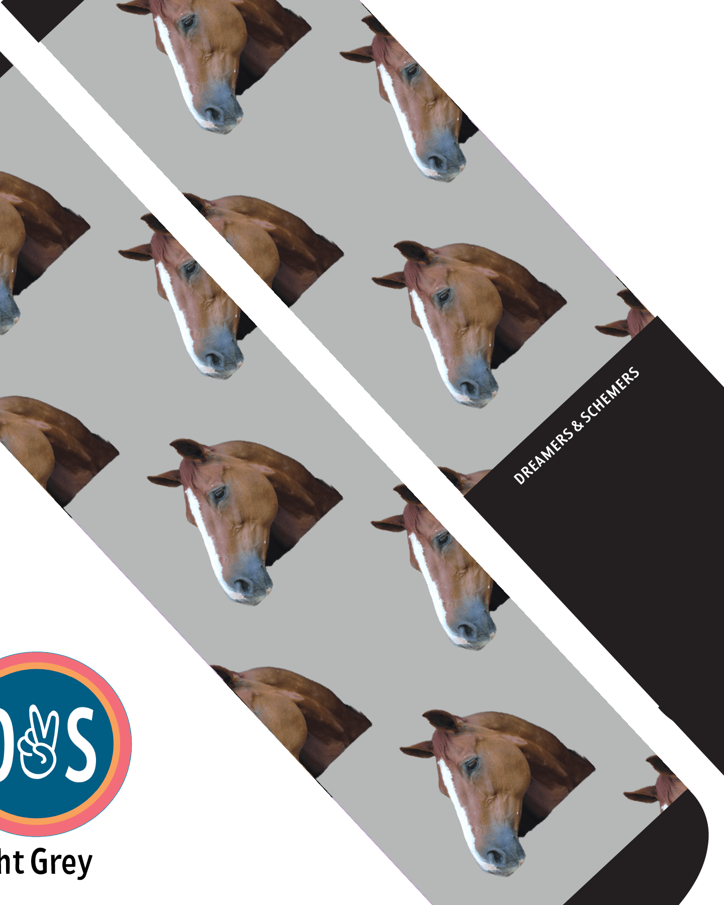 Custom AL Custom Socks Adult / Light Grey Custom Solo Socks 1 Photo equestrian boot socks boot socks thin socks riding socks pattern socks tall socks funny socks knee high socks horse socks horse show socks