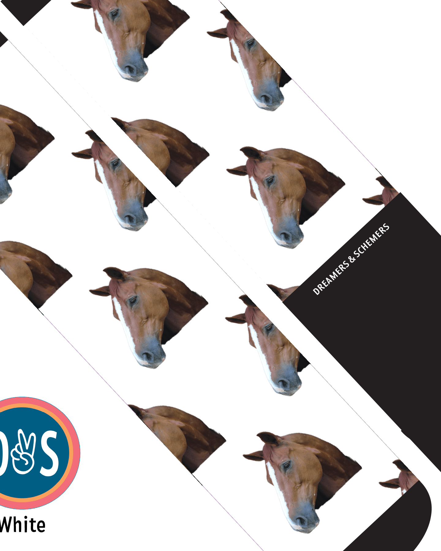 Custom AL Custom Socks Adult / White Custom Solo Socks 1 Photo equestrian boot socks boot socks thin socks riding socks pattern socks tall socks funny socks knee high socks horse socks horse show socks