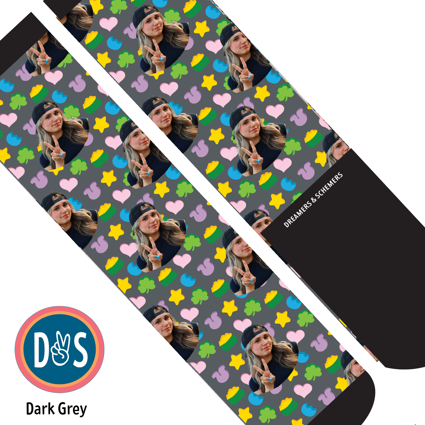 Custom AL Custom Socks Adult / Dark Grey Custom Solo with Lucky Treats Socks 1 Photo equestrian boot socks boot socks thin socks riding socks pattern socks tall socks funny socks knee high socks horse socks horse show socks